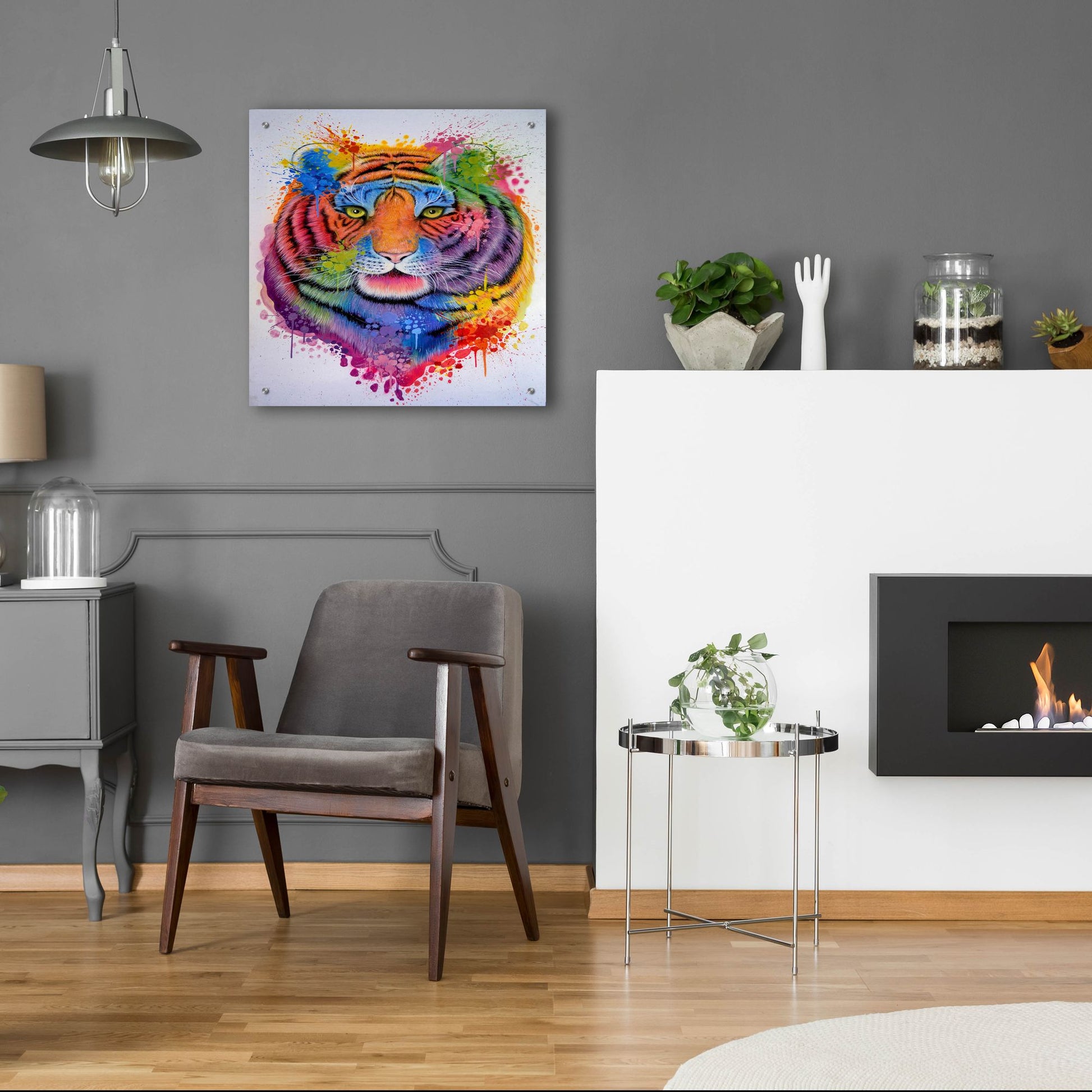 Epic Art 'Tiger Splash' by Ivan Negrete, Acrylic Glass Wall Art,24x24