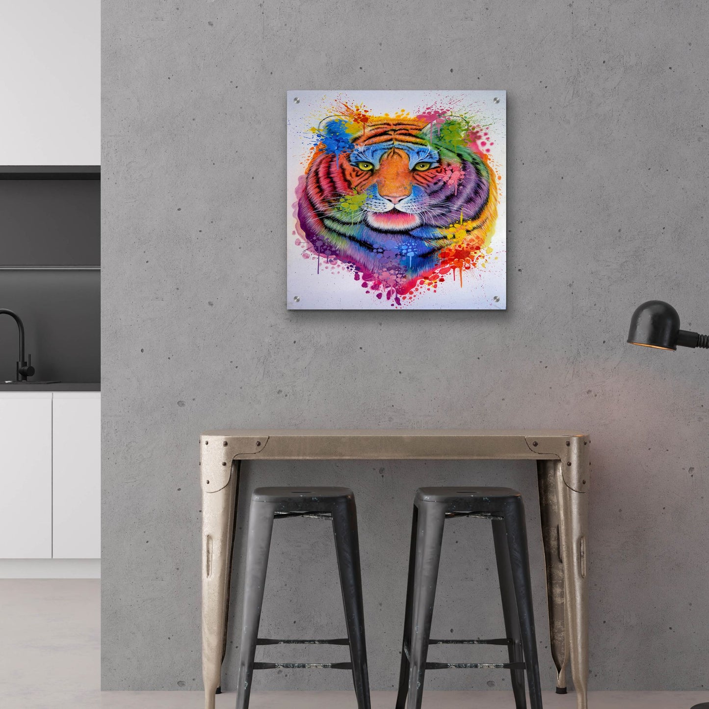 Epic Art 'Tiger Splash' by Ivan Negrete, Acrylic Glass Wall Art,24x24