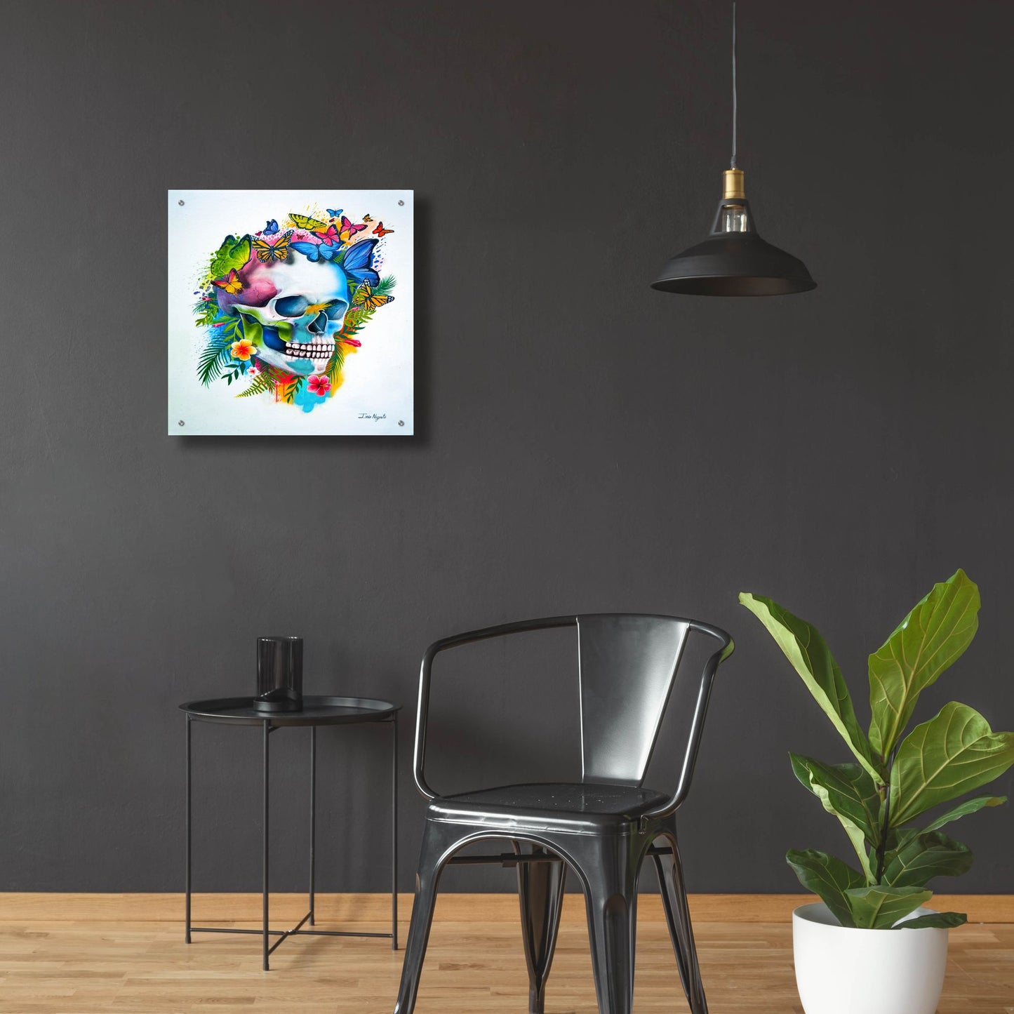 Epic Art 'Tropical Skull Splash' by Ivan Negrete, Acrylic Glass Wall Art,24x24