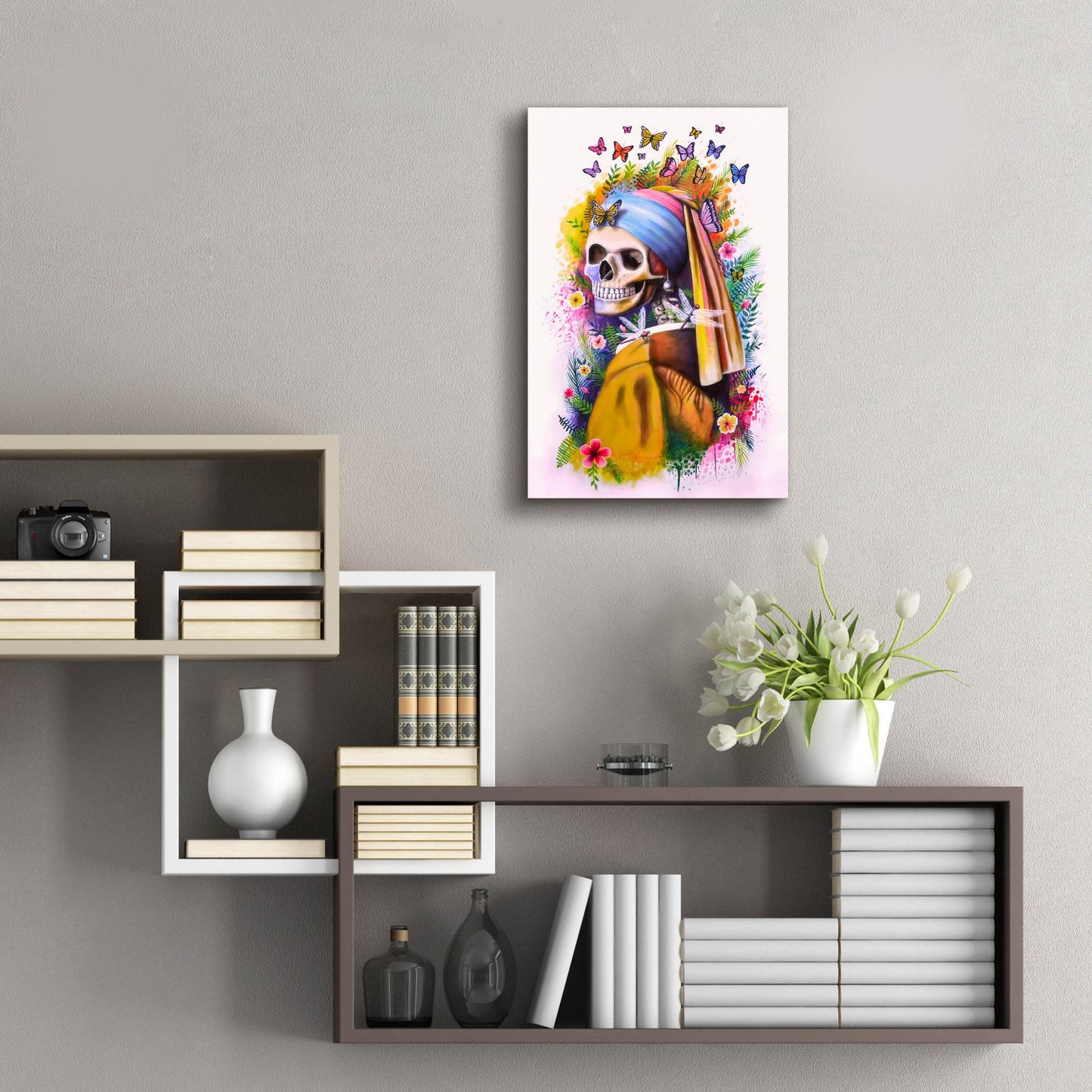 Epic Art 'Girl with Pearl Earring Bones' by Ivan Negrete, Acrylic Glass Wall Art,16x24