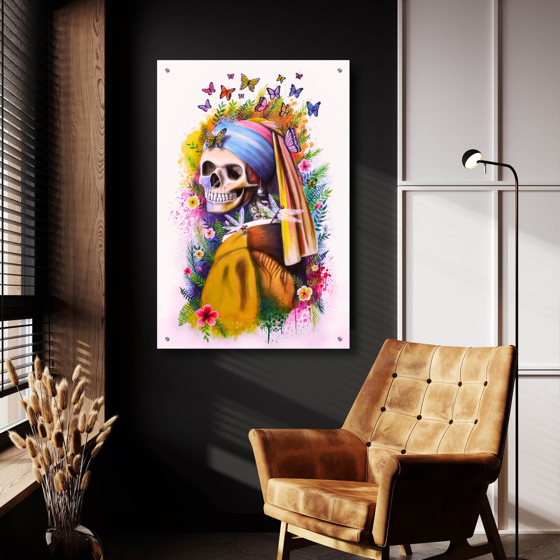 Epic Art 'Girl with Pearl Earring Bones' by Ivan Negrete, Acrylic Glass Wall Art,24x36