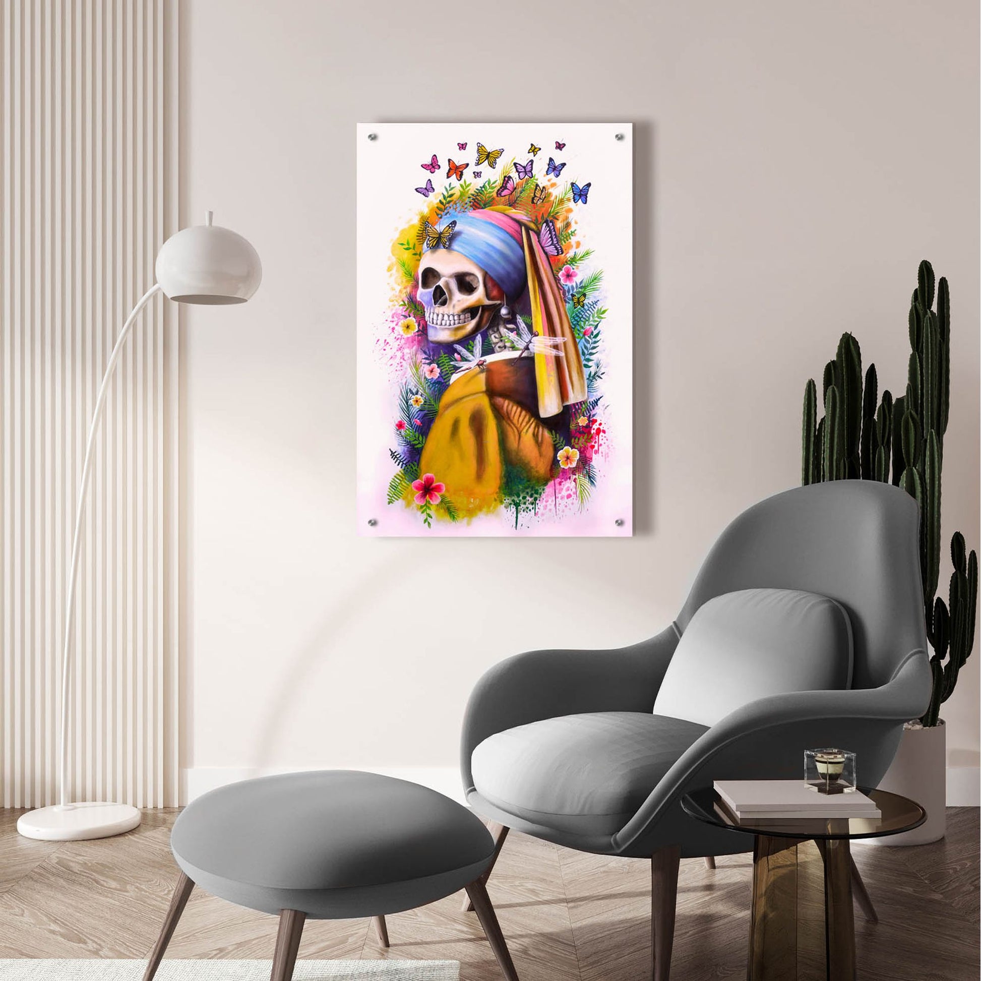 Epic Art 'Girl with Pearl Earring Bones' by Ivan Negrete, Acrylic Glass Wall Art,24x36