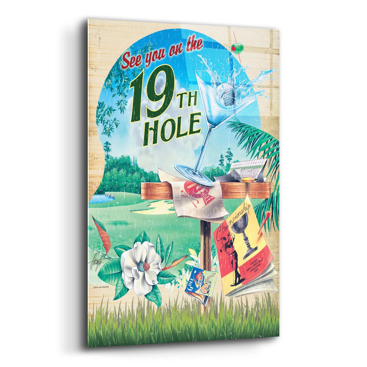 Epic Art '19th Hole 2' by James Mazzotta, Acrylic Glass Wall Art,12x16