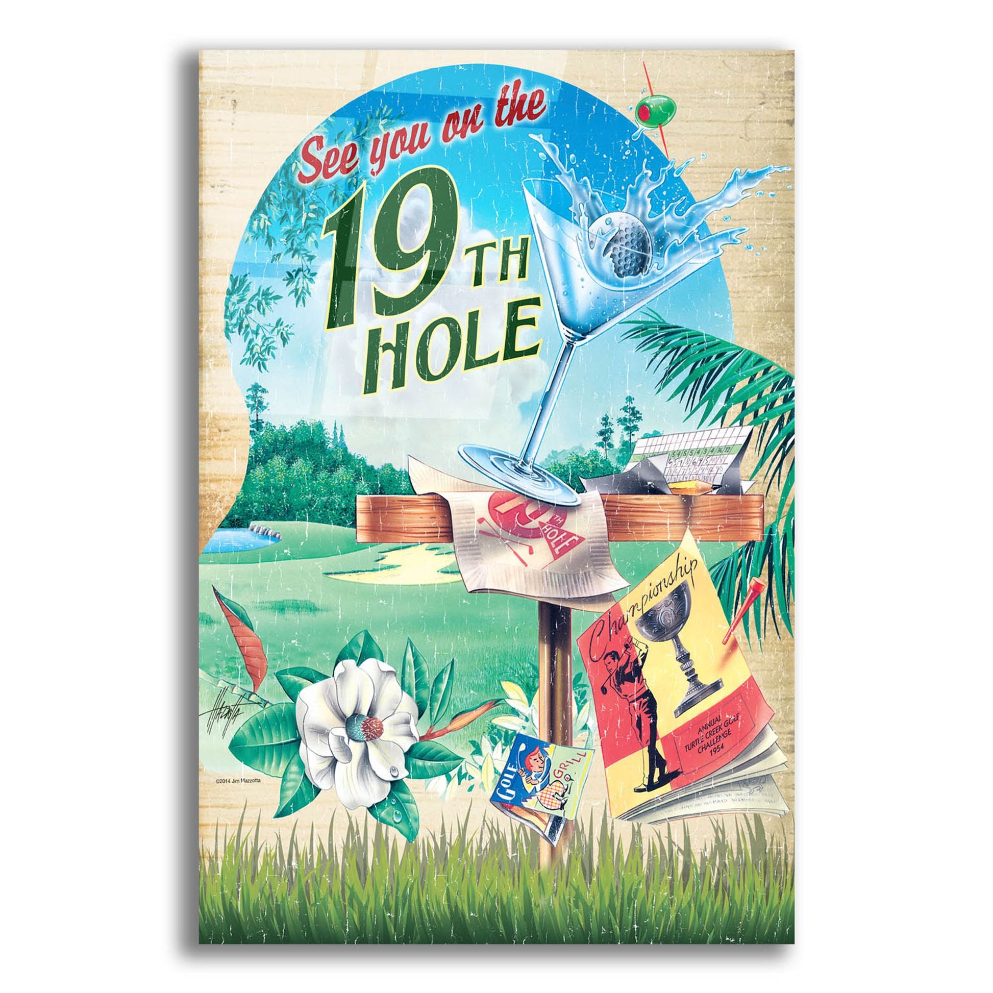 Epic Art '19th Hole 2' by James Mazzotta, Acrylic Glass Wall Art,12x16