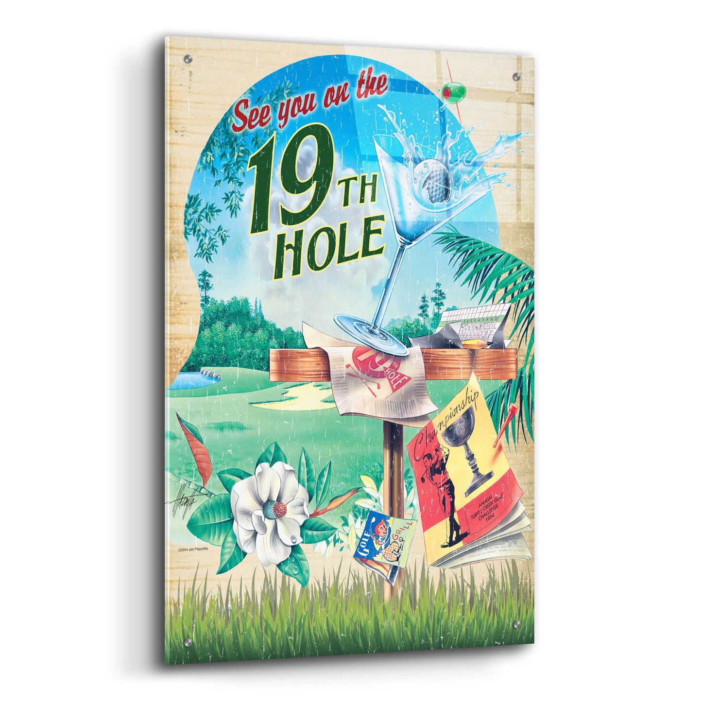 Epic Art '19th Hole 2' by James Mazzotta, Acrylic Glass Wall Art,24x36