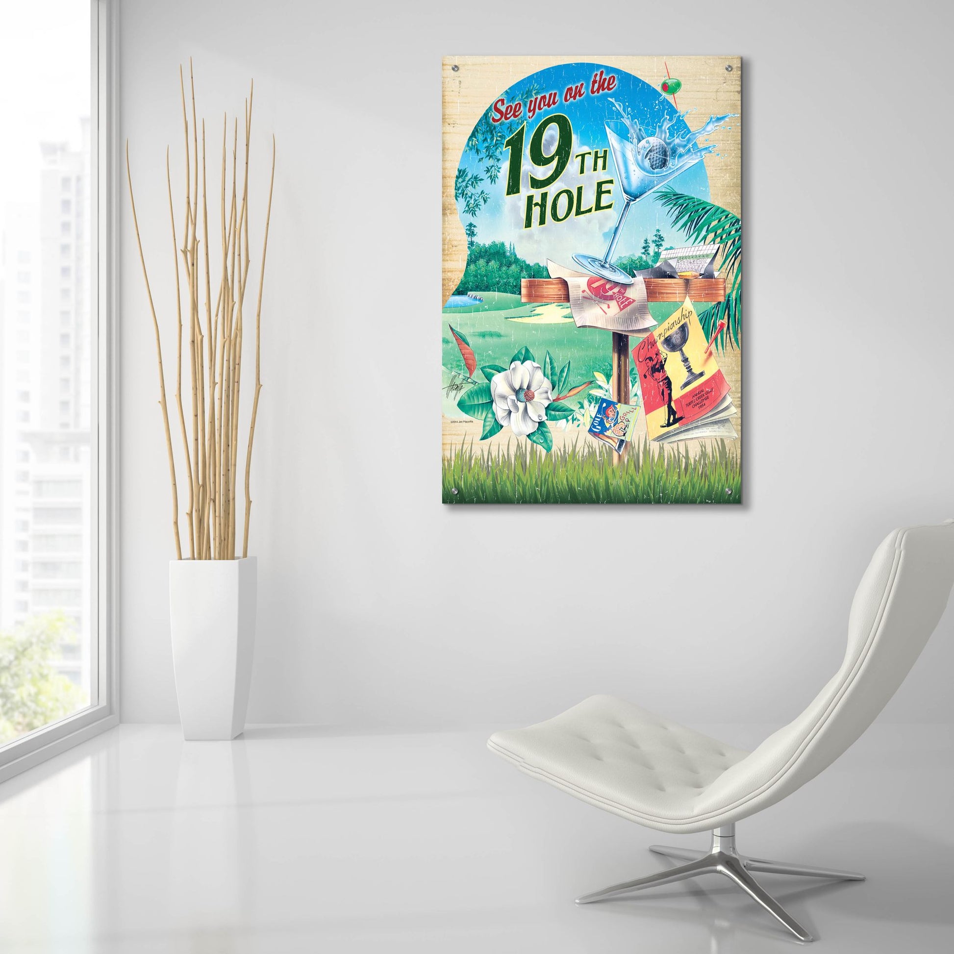 Epic Art '19th Hole 2' by James Mazzotta, Acrylic Glass Wall Art,24x36