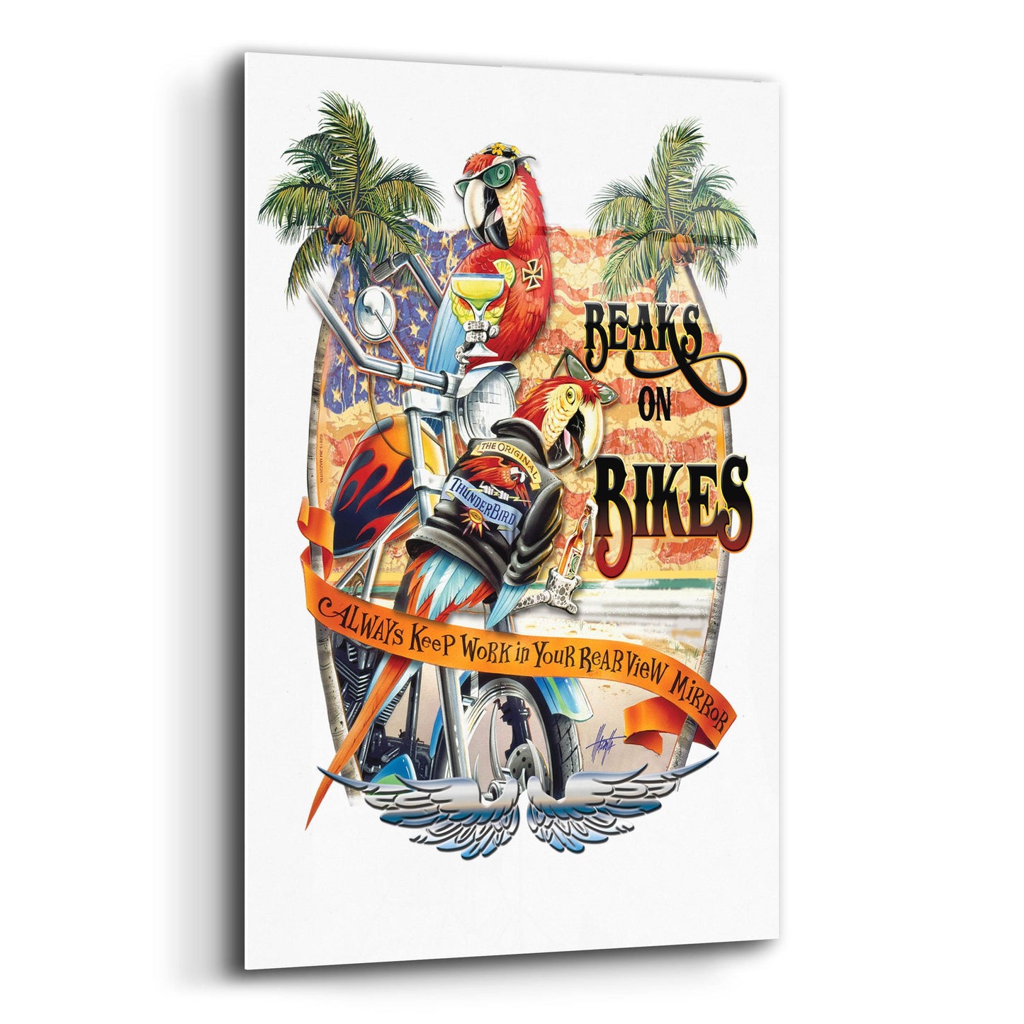 Epic Art 'Beakson Bikes' by James Mazzotta, Acrylic Glass Wall Art,12x16