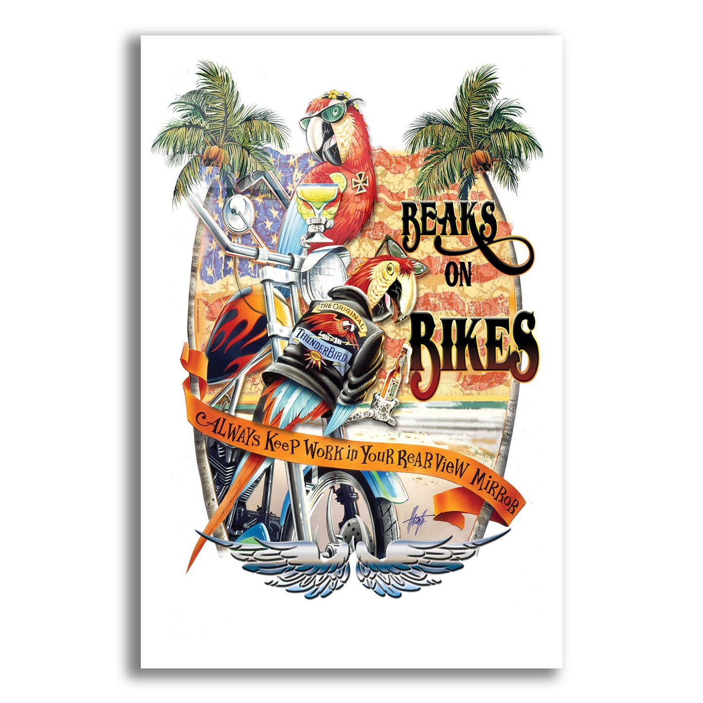 Epic Art 'Beakson Bikes' by James Mazzotta, Acrylic Glass Wall Art,12x16