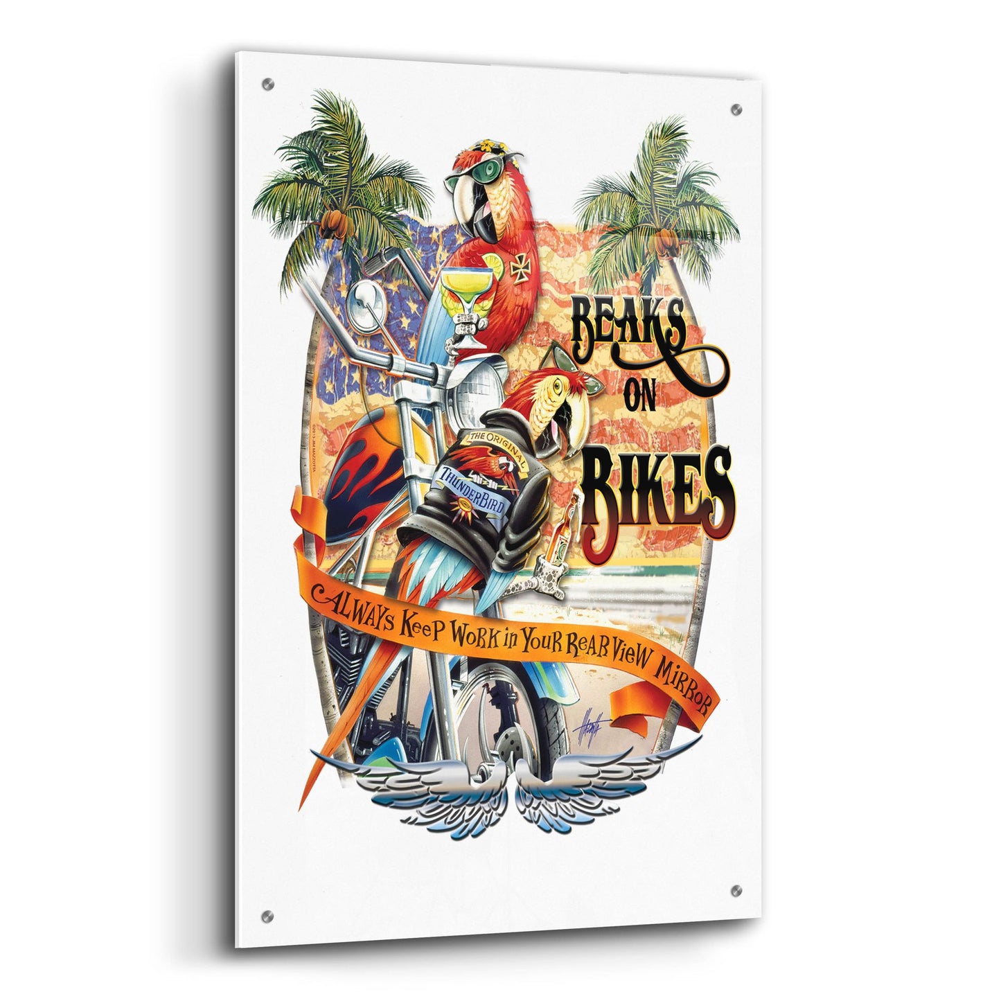 Epic Art 'Beakson Bikes' by James Mazzotta, Acrylic Glass Wall Art,24x36