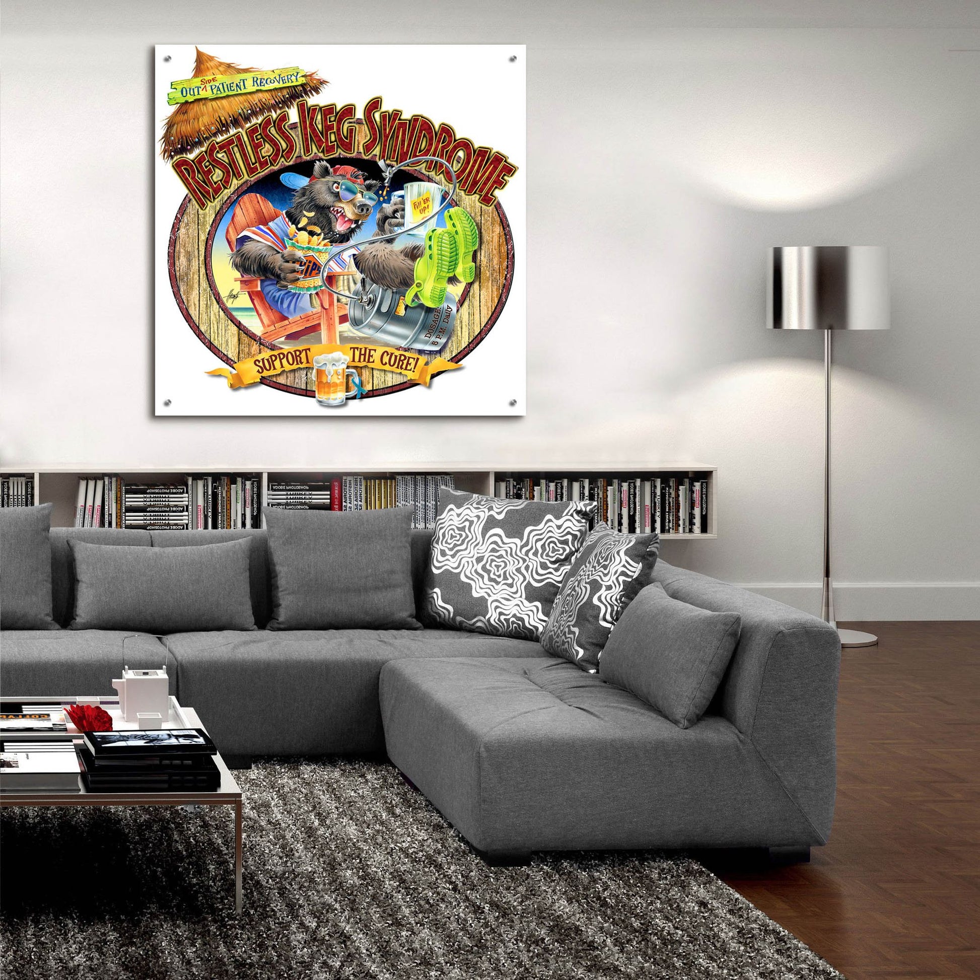 Epic Art 'BEAR Keg Syndrome' by James Mazzotta, Acrylic Glass Wall Art,36x36