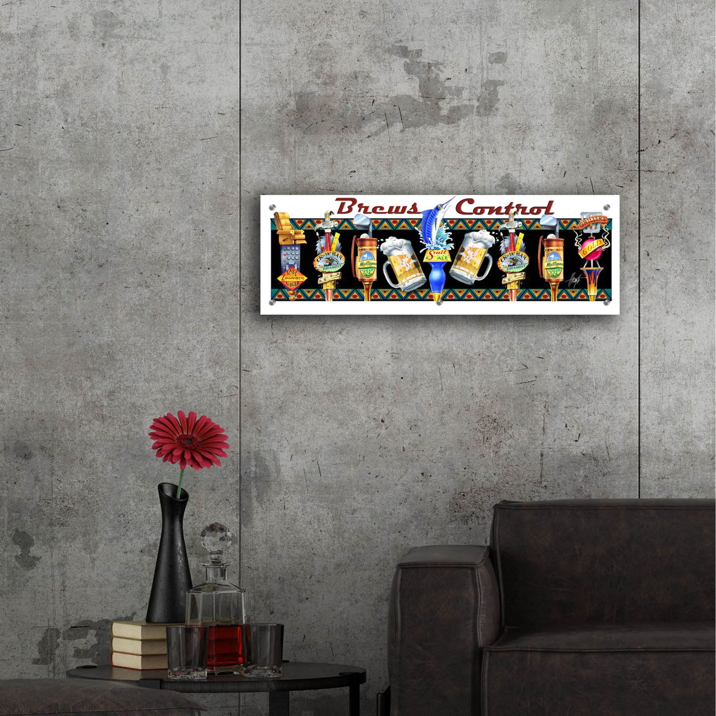 Epic Art 'Beer Taps' by James Mazzotta, Acrylic Glass Wall Art,36x12