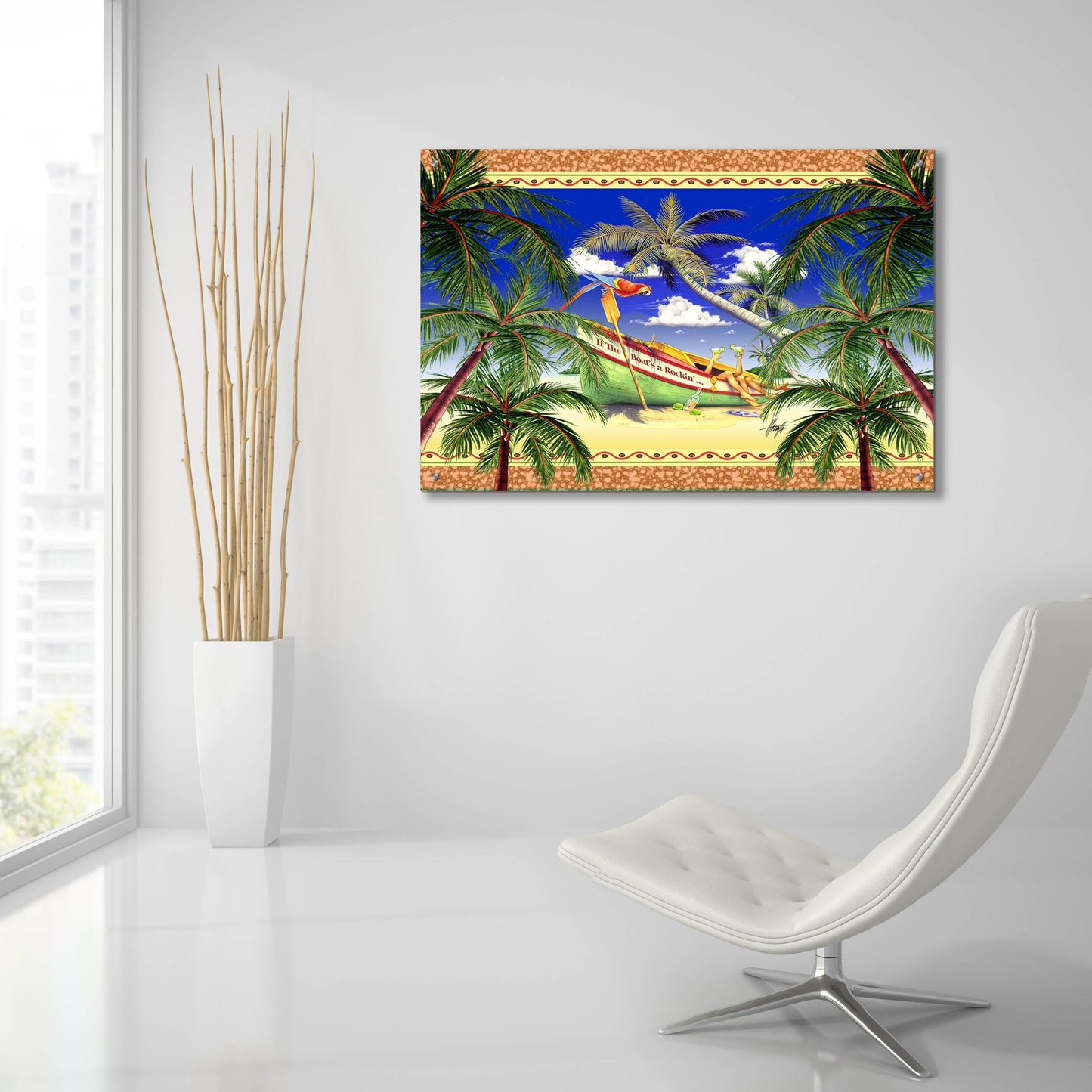 Epic Art 'Boat Toast Motif' by James Mazzotta, Acrylic Glass Wall Art,36x24