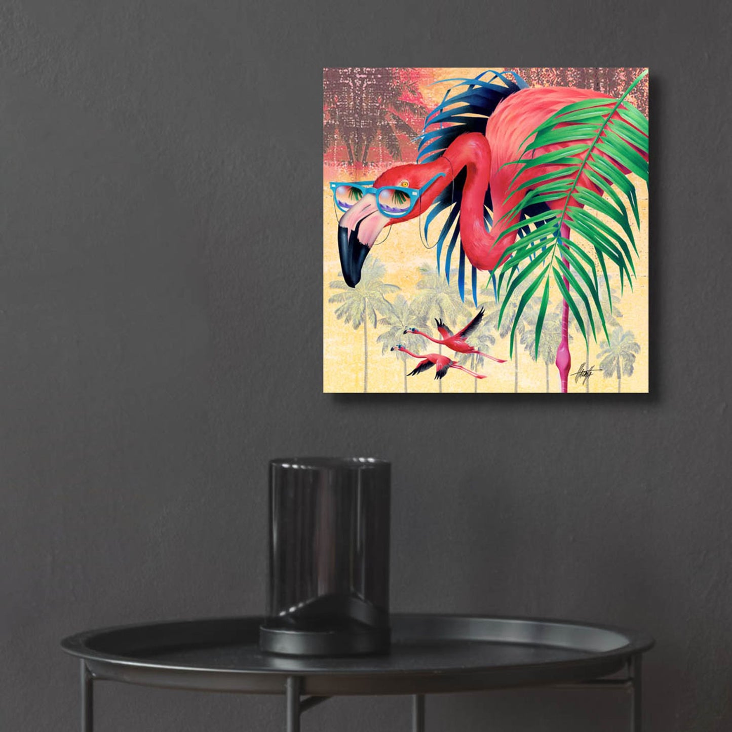 Epic Art 'Cool Flamingoes' by James Mazzotta, Acrylic Glass Wall Art,12x12