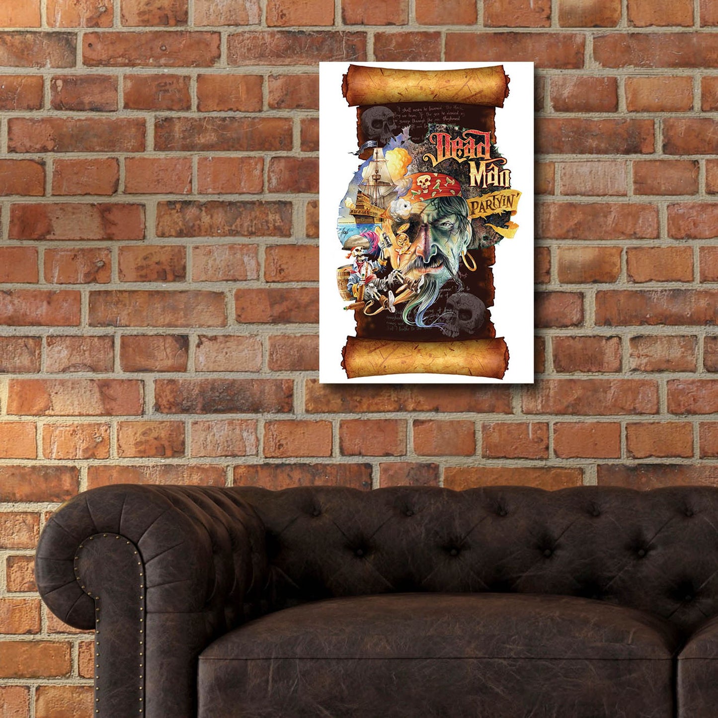 Epic Art 'Dead Man Partyin Scroll' by James Mazzotta, Acrylic Glass Wall Art,16x24