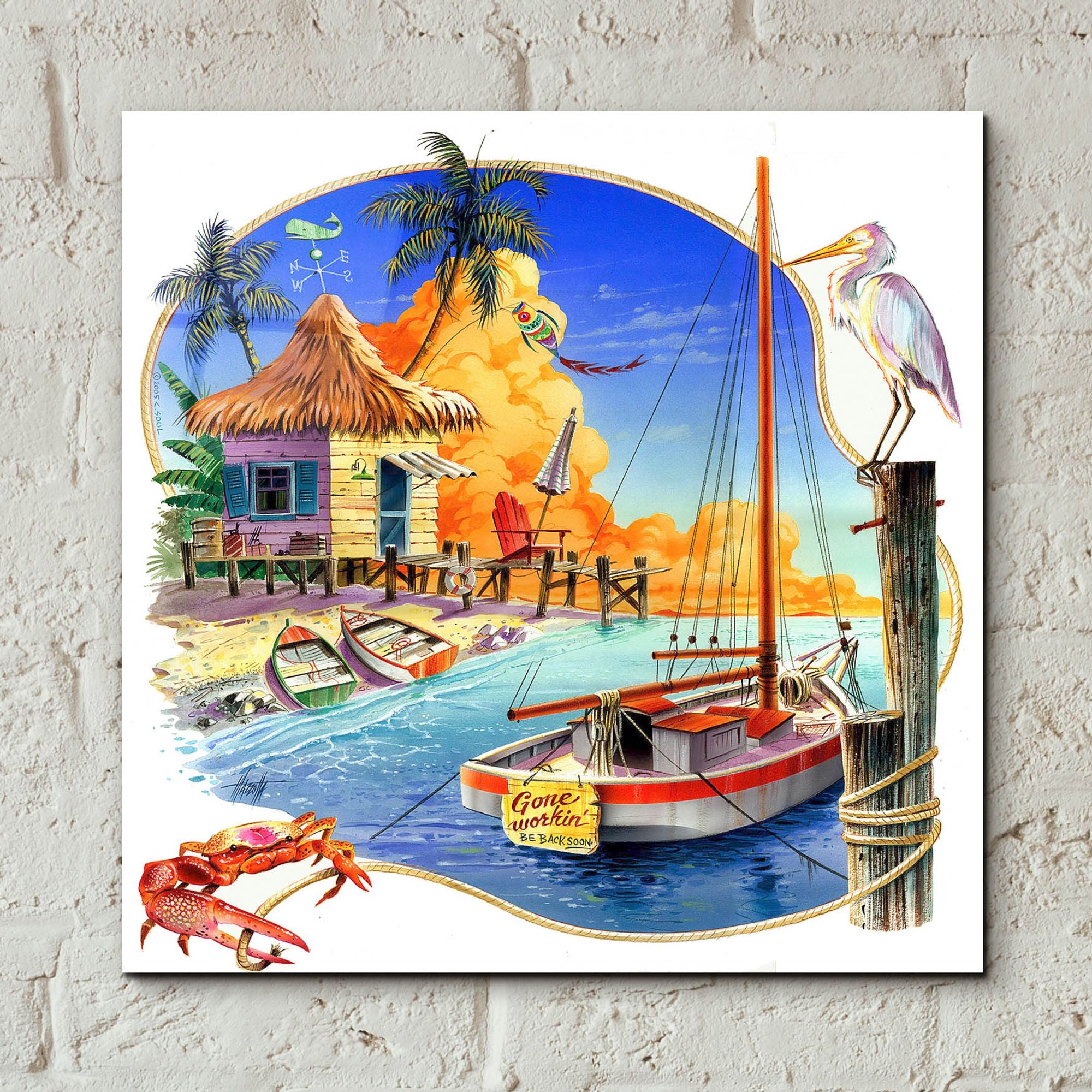 Epic Art 'Gone Workin' by James Mazzotta, Acrylic Glass Wall Art