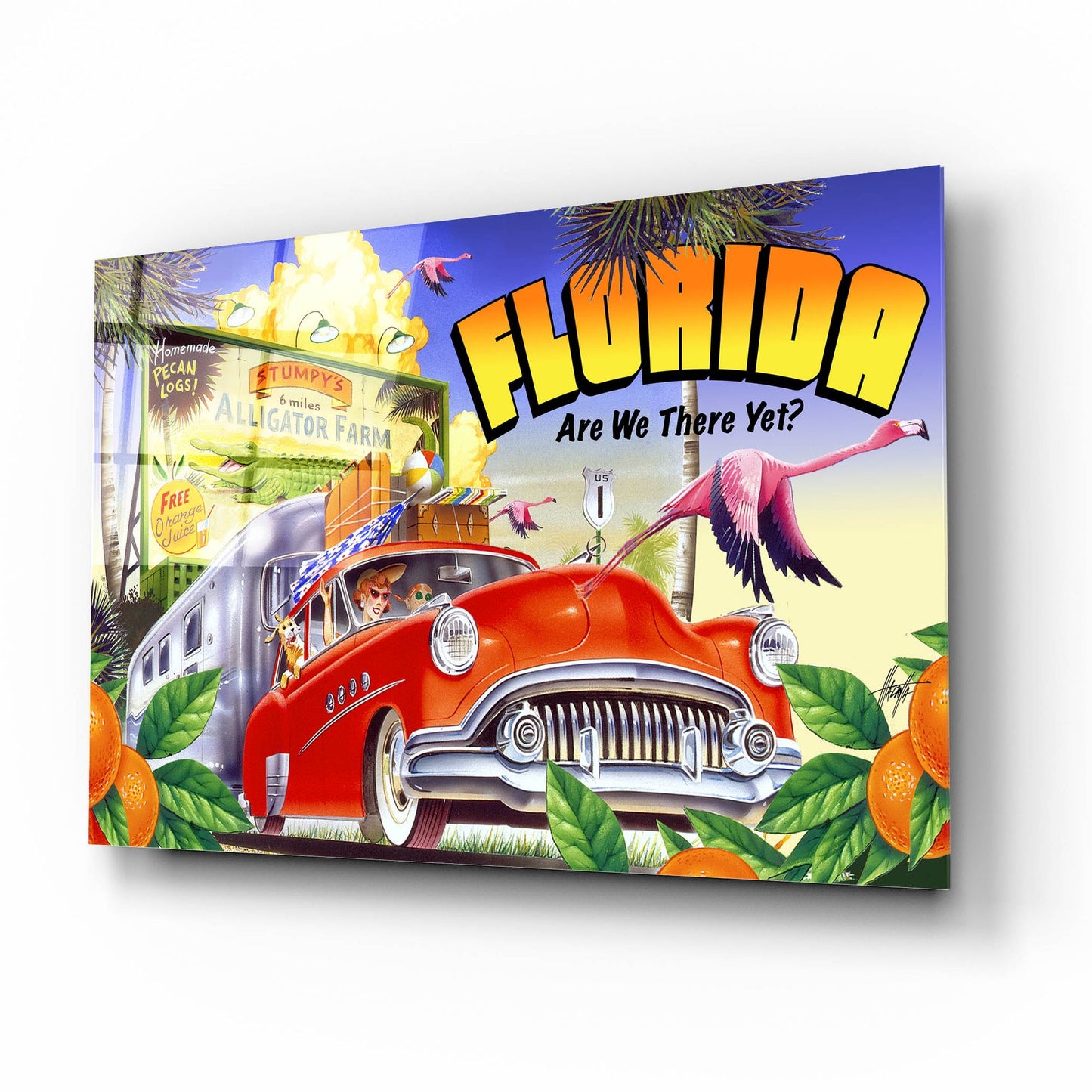 Epic Art 'Road Trip' by James Mazzotta, Acrylic Glass Wall Art,16x12