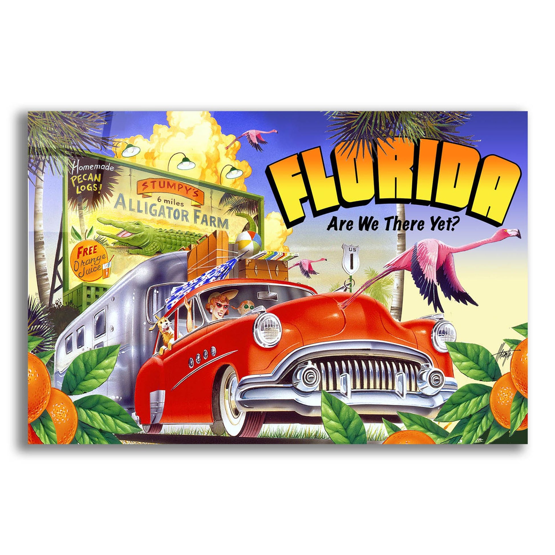 Epic Art 'Road Trip' by James Mazzotta, Acrylic Glass Wall Art,24x16