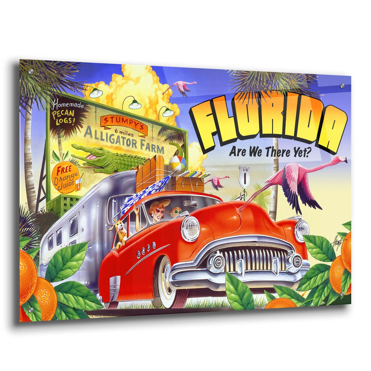 Epic Art 'Road Trip' by James Mazzotta, Acrylic Glass Wall Art,36x24