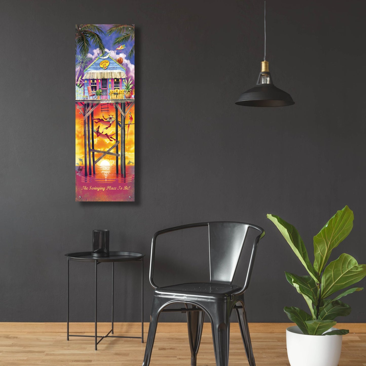 Epic Art 'Shackin Up' by James Mazzotta, Acrylic Glass Wall Art,16x48