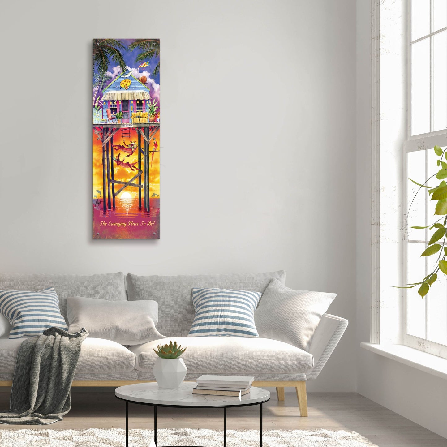 Epic Art 'Shackin Up' by James Mazzotta, Acrylic Glass Wall Art,16x48