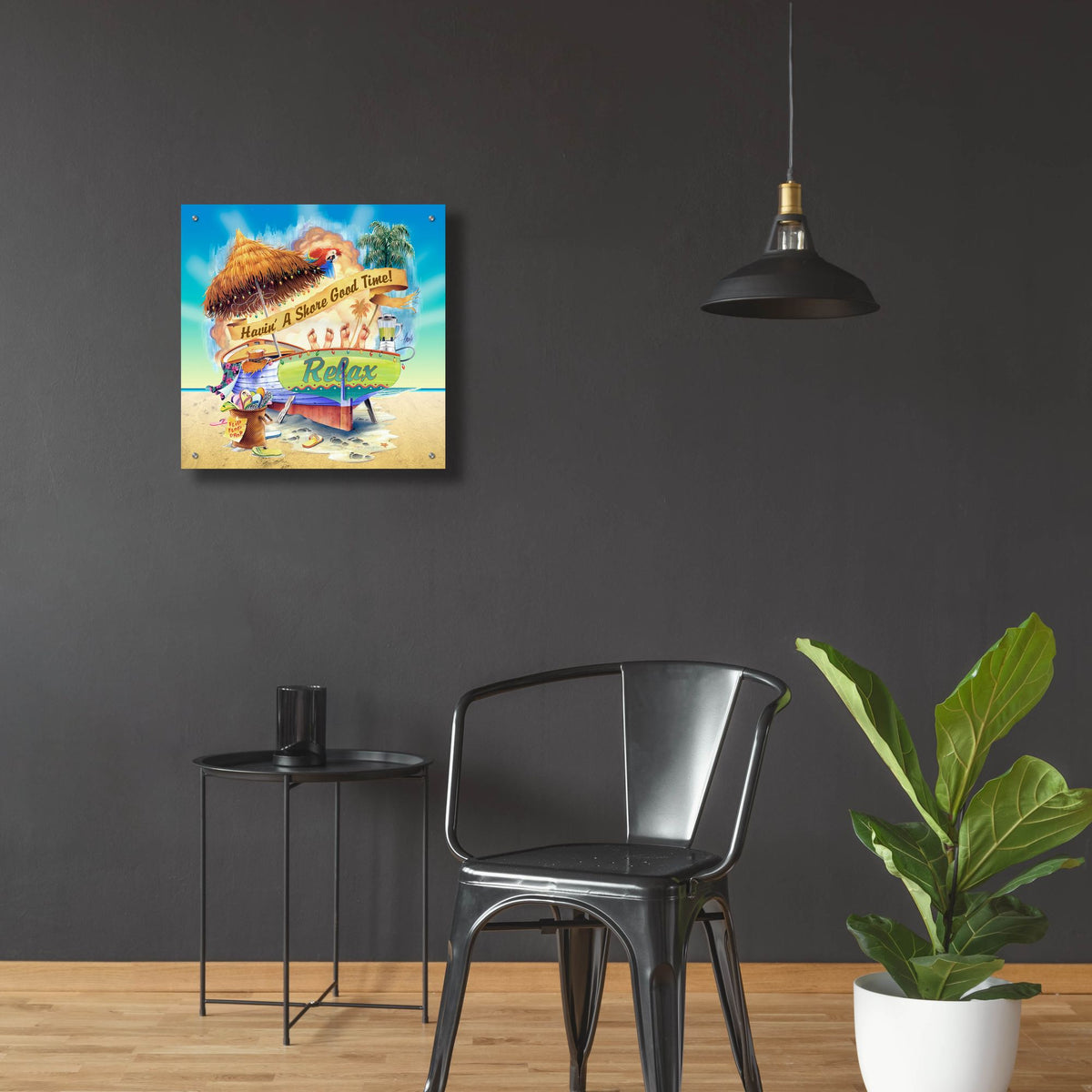 Epic Art 'Shore Good Time Boat' by James Mazzotta, Acrylic Glass Wall Art,24x24