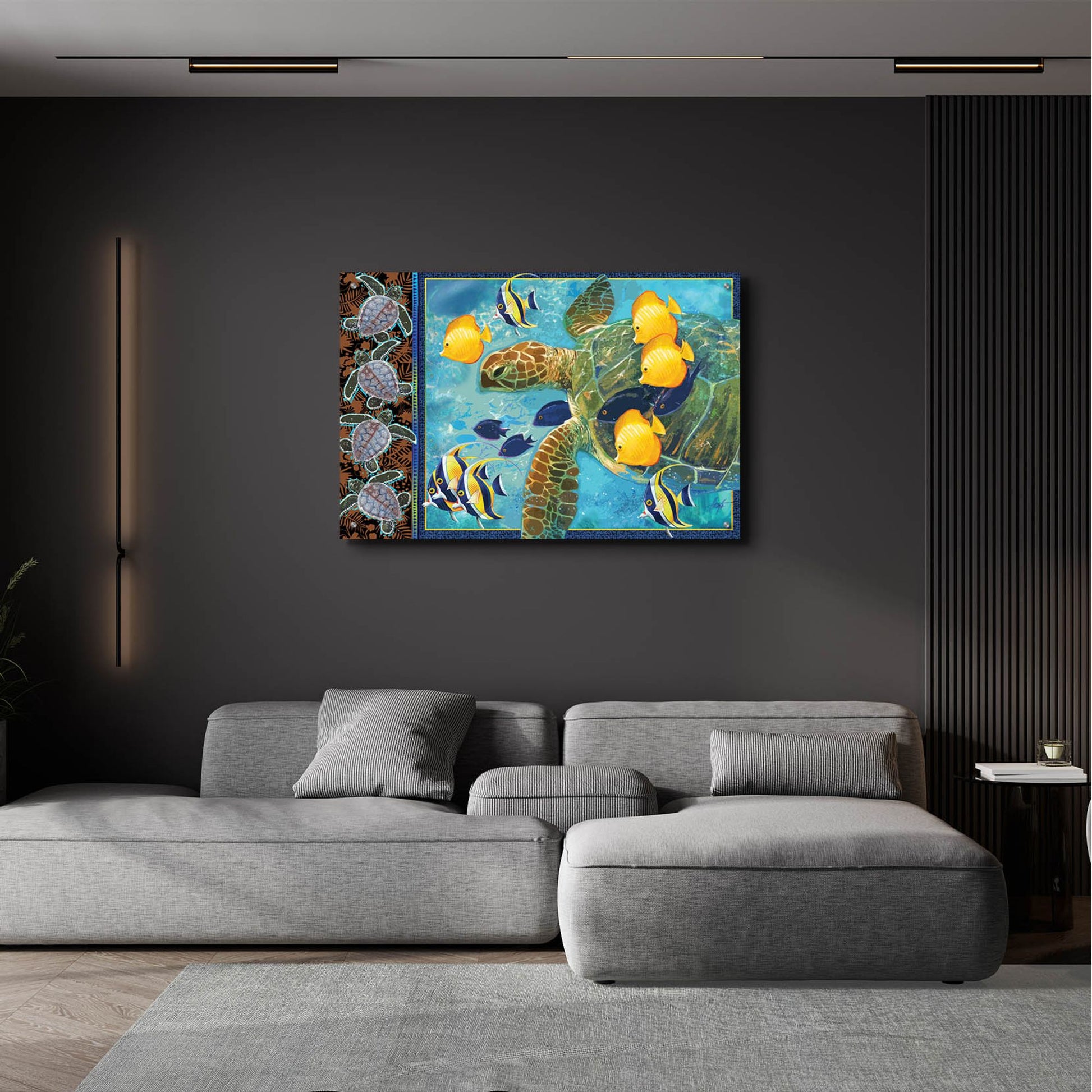 Epic Art 'Turtle Hatchlings' by James Mazzotta, Acrylic Glass Wall Art,36x24