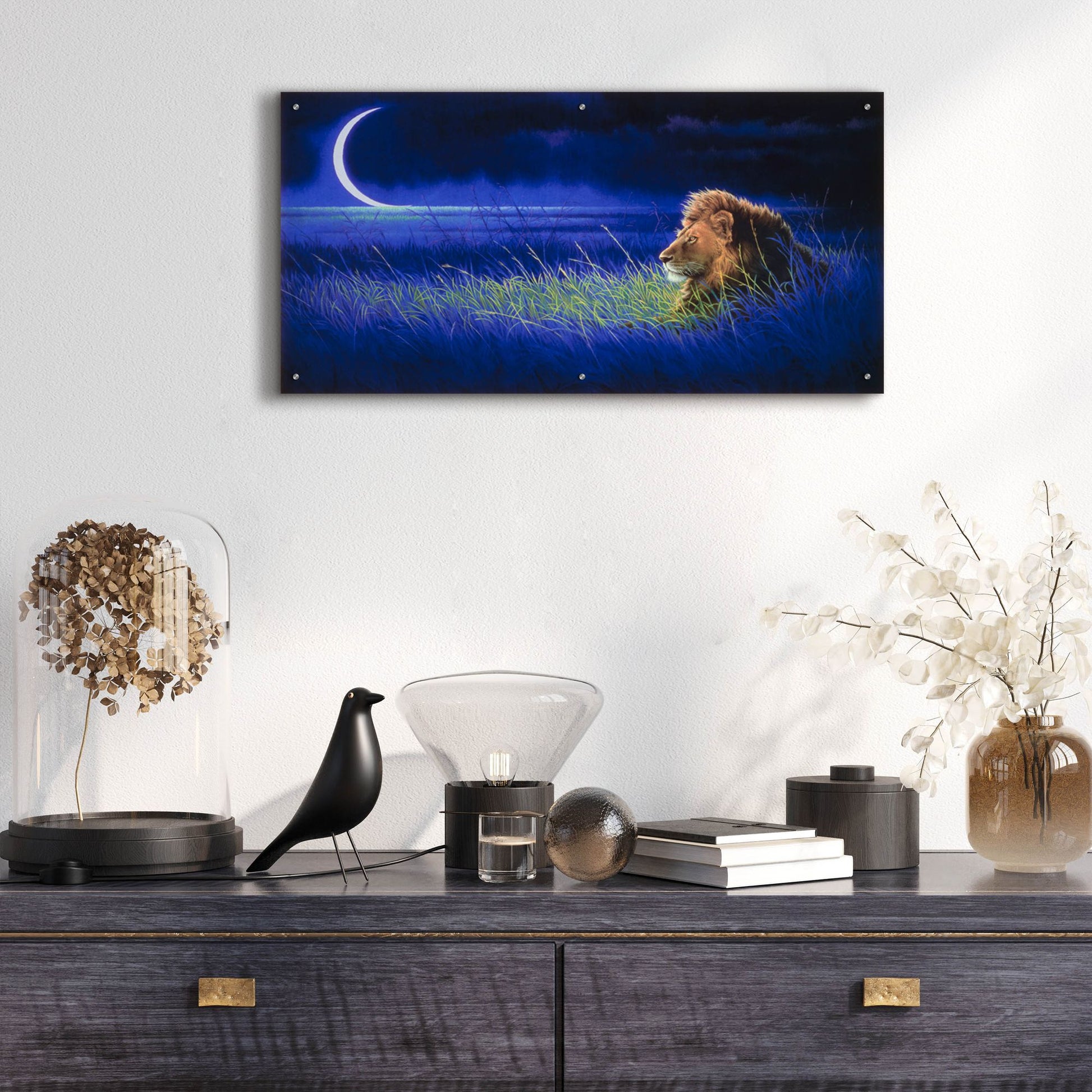 Epic Art 'Crescent' by Joh Naito, Acrylic Glass Wall Art,48x24