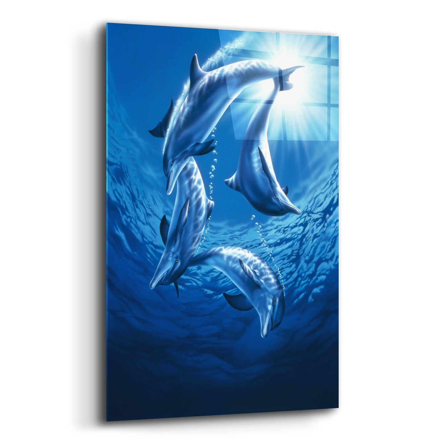 Epic Art 'Dolphin Swing' by Joh Naito, Acrylic Glass Wall Art,12x16