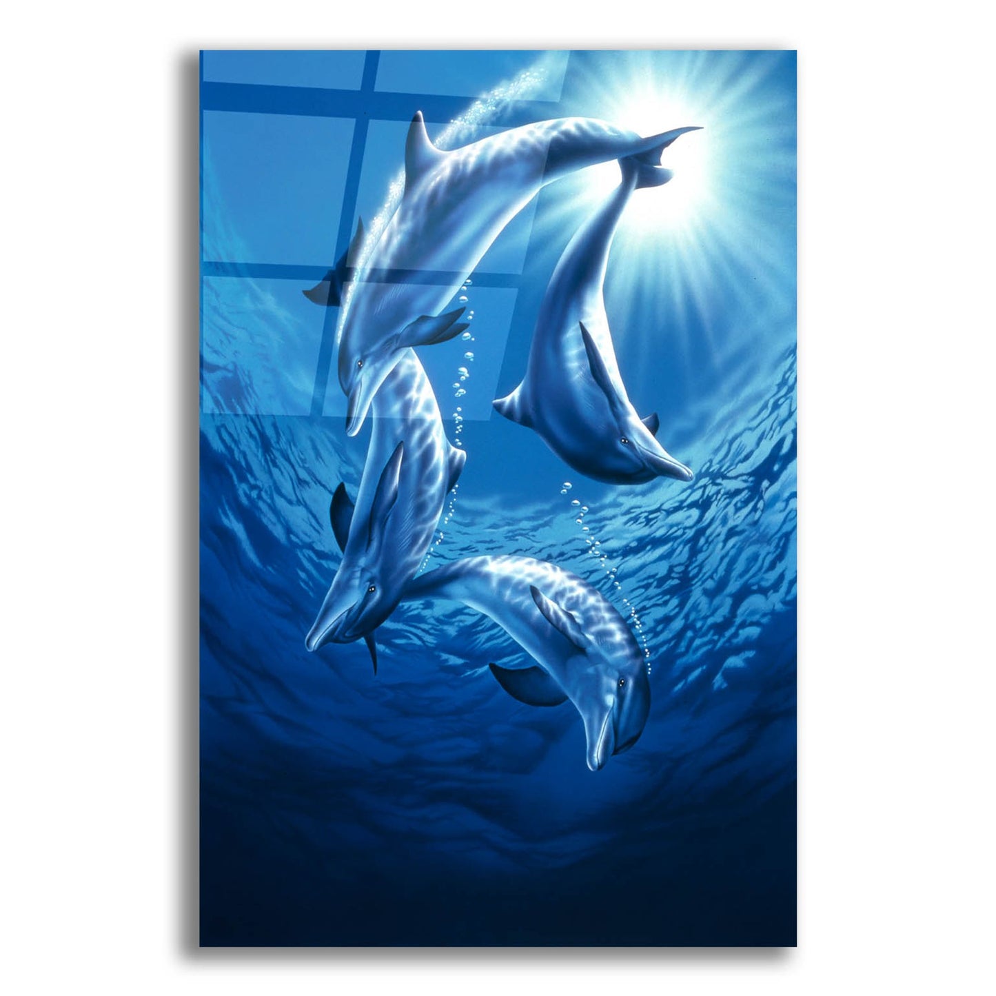 Epic Art 'Dolphin Swing' by Joh Naito, Acrylic Glass Wall Art,12x16