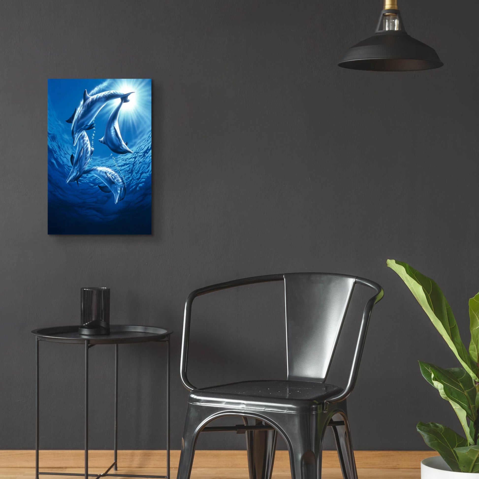 Epic Art 'Dolphin Swing' by Joh Naito, Acrylic Glass Wall Art,16x24