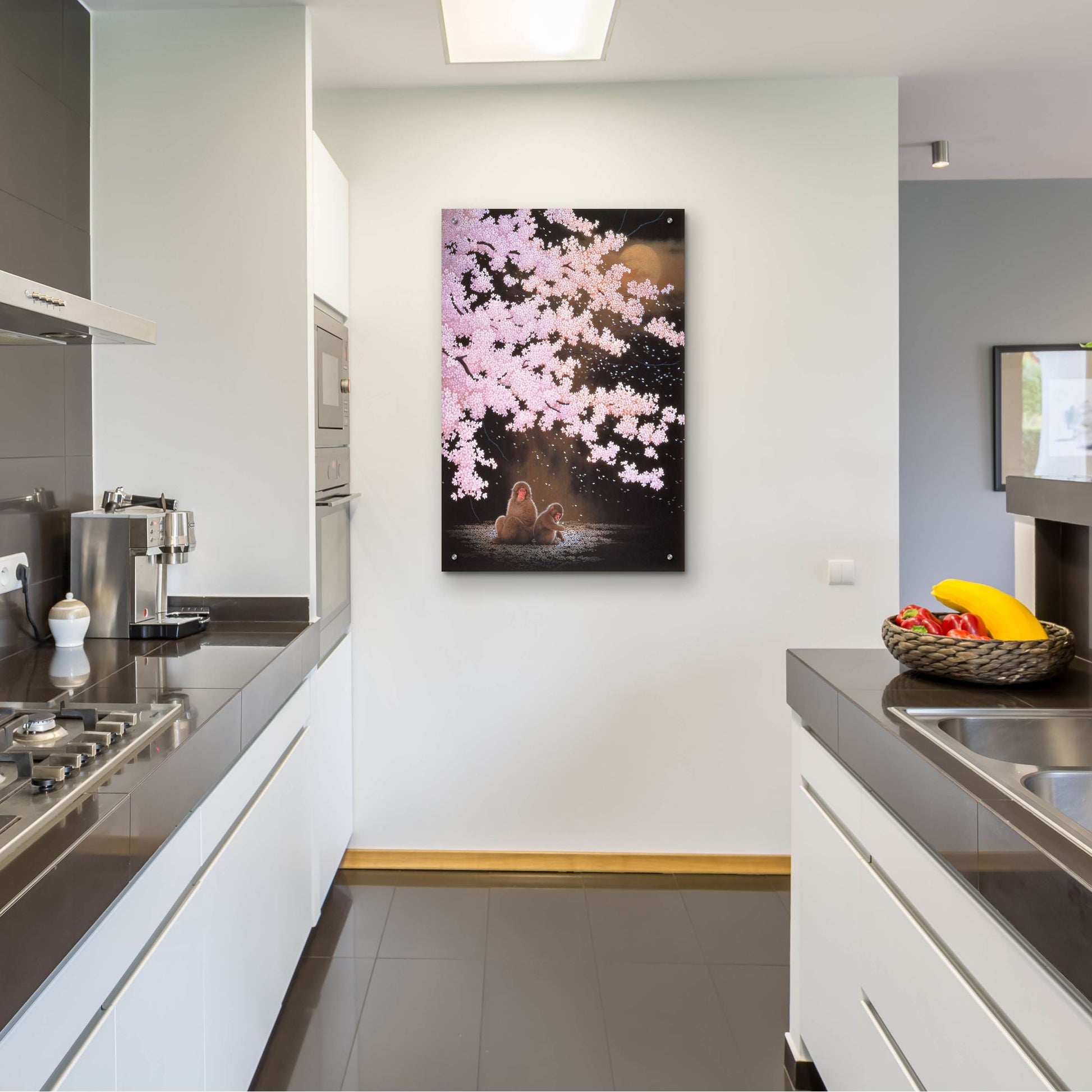 Epic Art 'Falling Cherry Blossoms' by Joh Naito, Acrylic Glass Wall Art,24x36