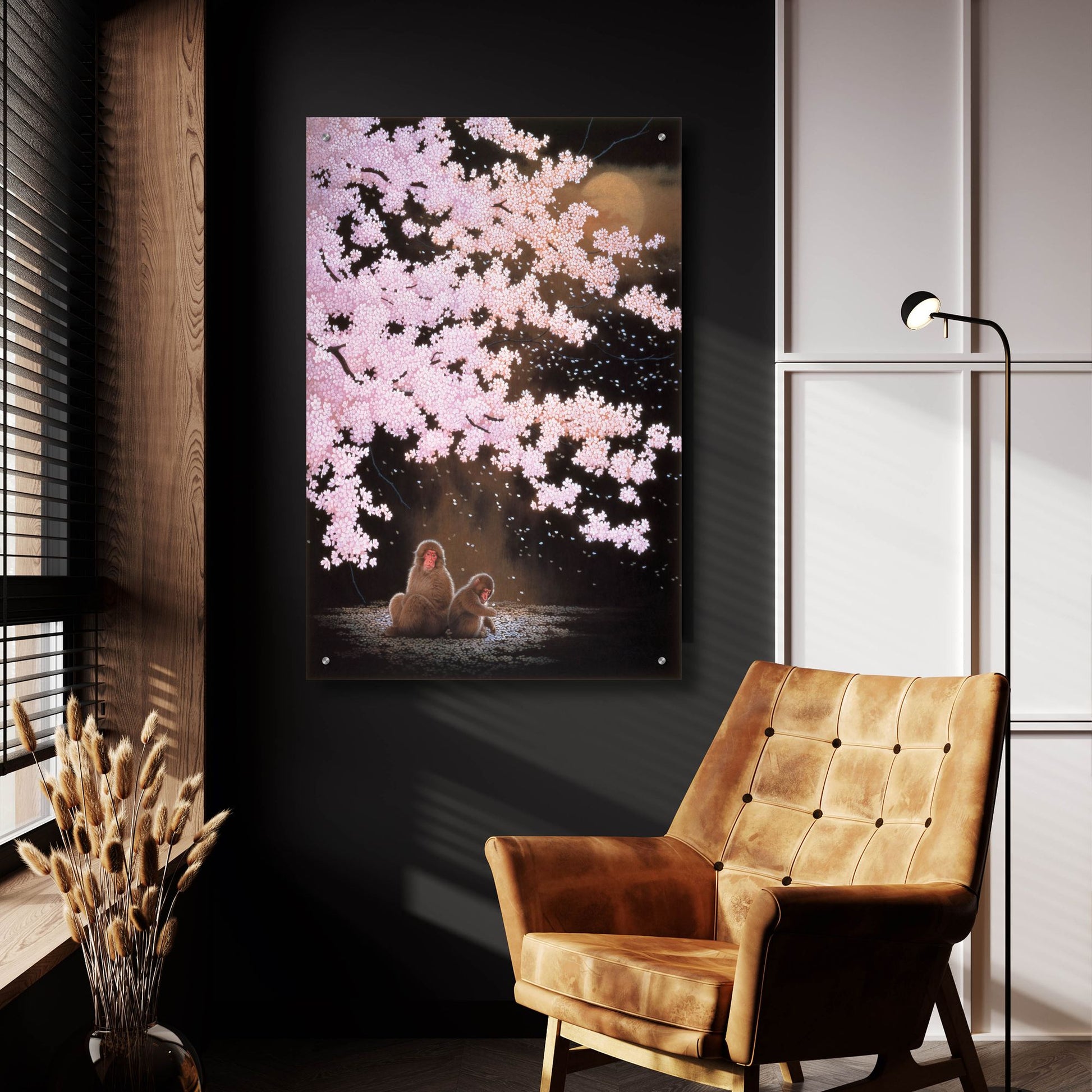 Epic Art 'Falling Cherry Blossoms' by Joh Naito, Acrylic Glass Wall Art,24x36