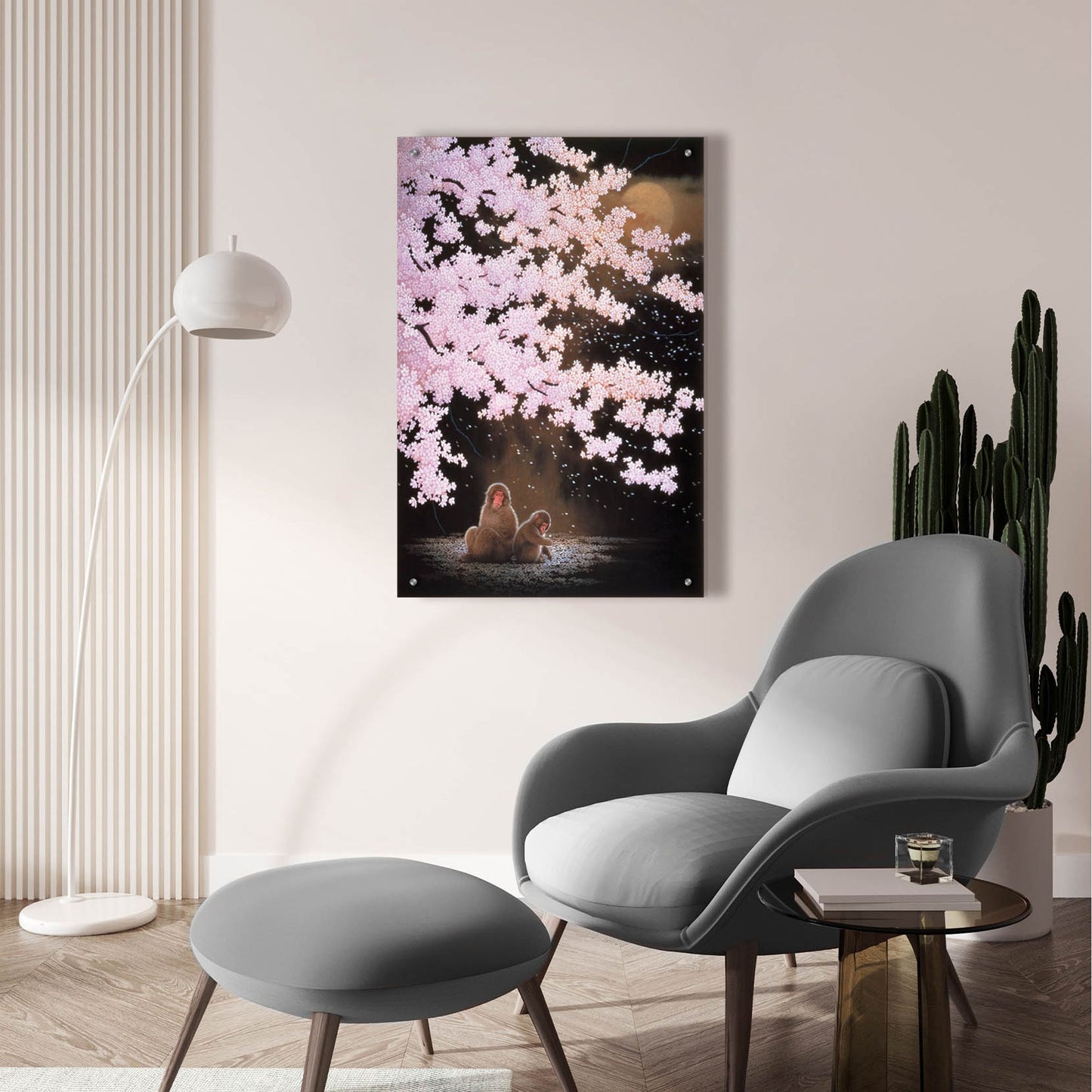 Epic Art 'Falling Cherry Blossoms' by Joh Naito, Acrylic Glass Wall Art,24x36