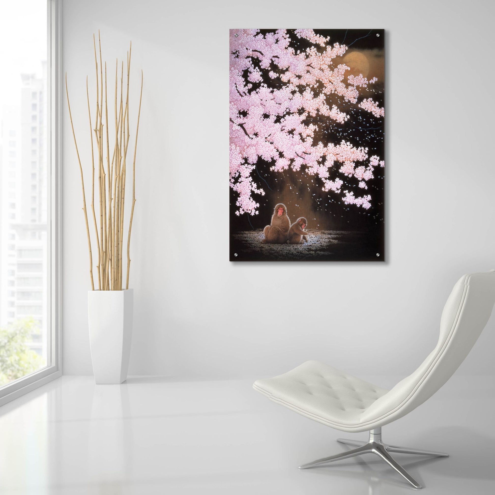 Epic Art 'Falling Cherry Blossoms' by Joh Naito, Acrylic Glass Wall Art,24x36