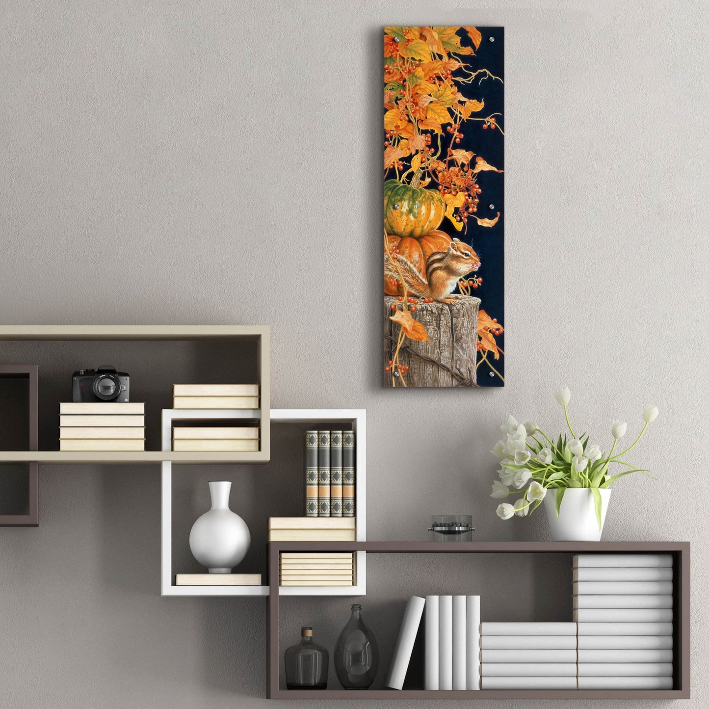 Epic Art 'Autumn Present' by Joh Naito, Acrylic Glass Wall Art,12x36