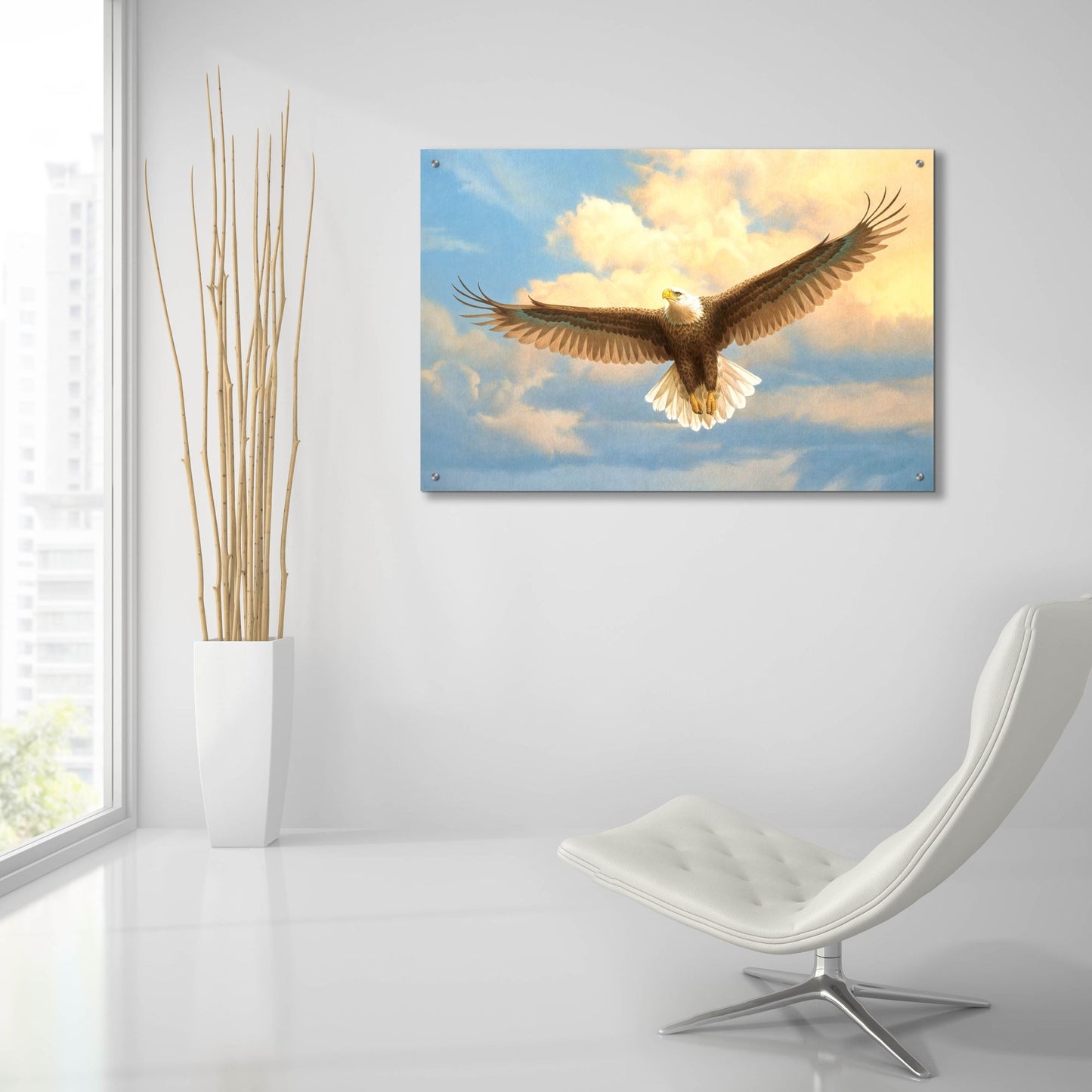 Epic Art 'Bald Eagle' by Joh Naito, Acrylic Glass Wall Art,36x24