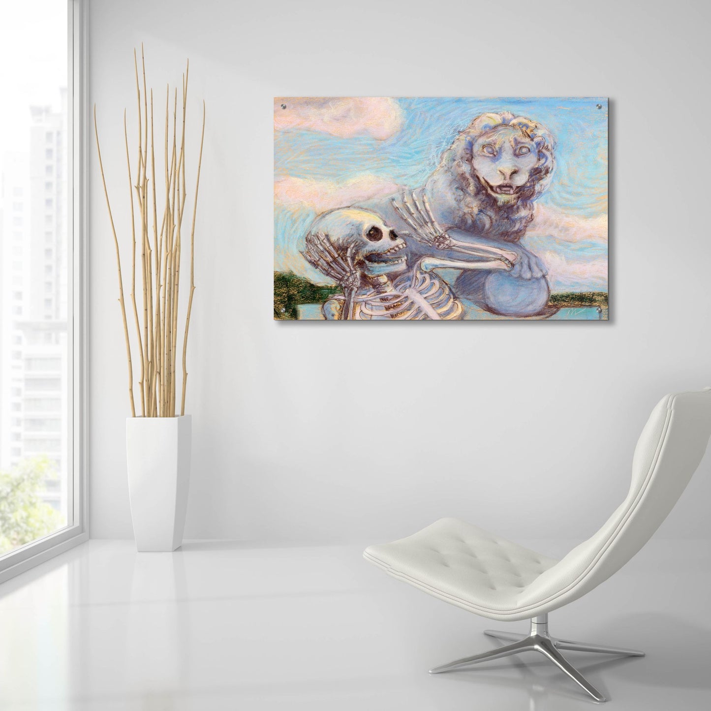 Epic Art 'Ahh! Scary!' by Marie Marfia Fine Art, Acrylic Glass Wall Art,36x24