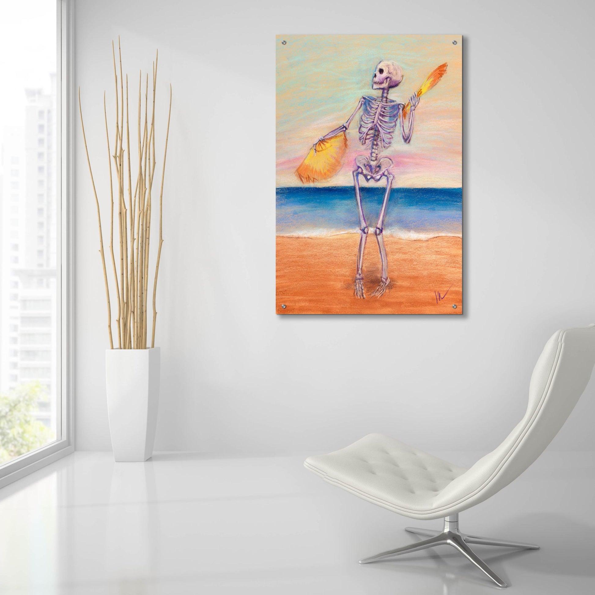 Epic Art 'Skelly Dancer No. 10' by Marie Marfia Fine Art, Acrylic Glass Wall Art,24x36