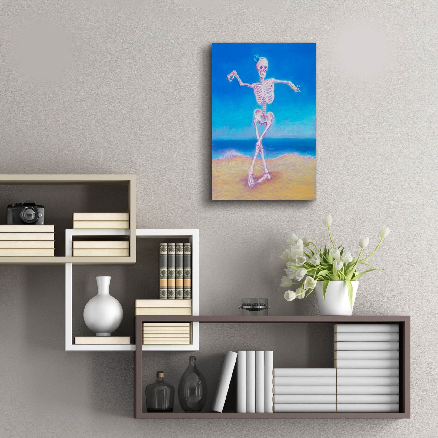 Epic Art 'Skelly Dancer I' by Marie Marfia Fine Art, Acrylic Glass Wall Art,16x24