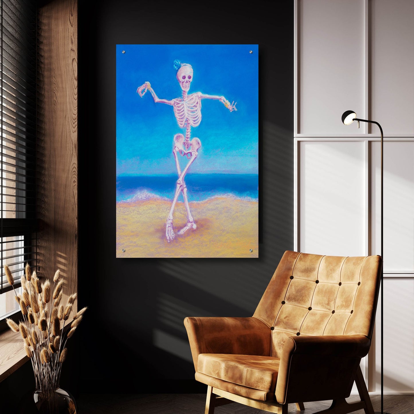 Epic Art 'Skelly Dancer I' by Marie Marfia Fine Art, Acrylic Glass Wall Art,24x36