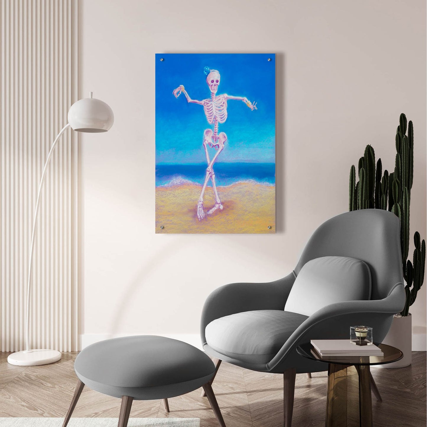 Epic Art 'Skelly Dancer I' by Marie Marfia Fine Art, Acrylic Glass Wall Art,24x36