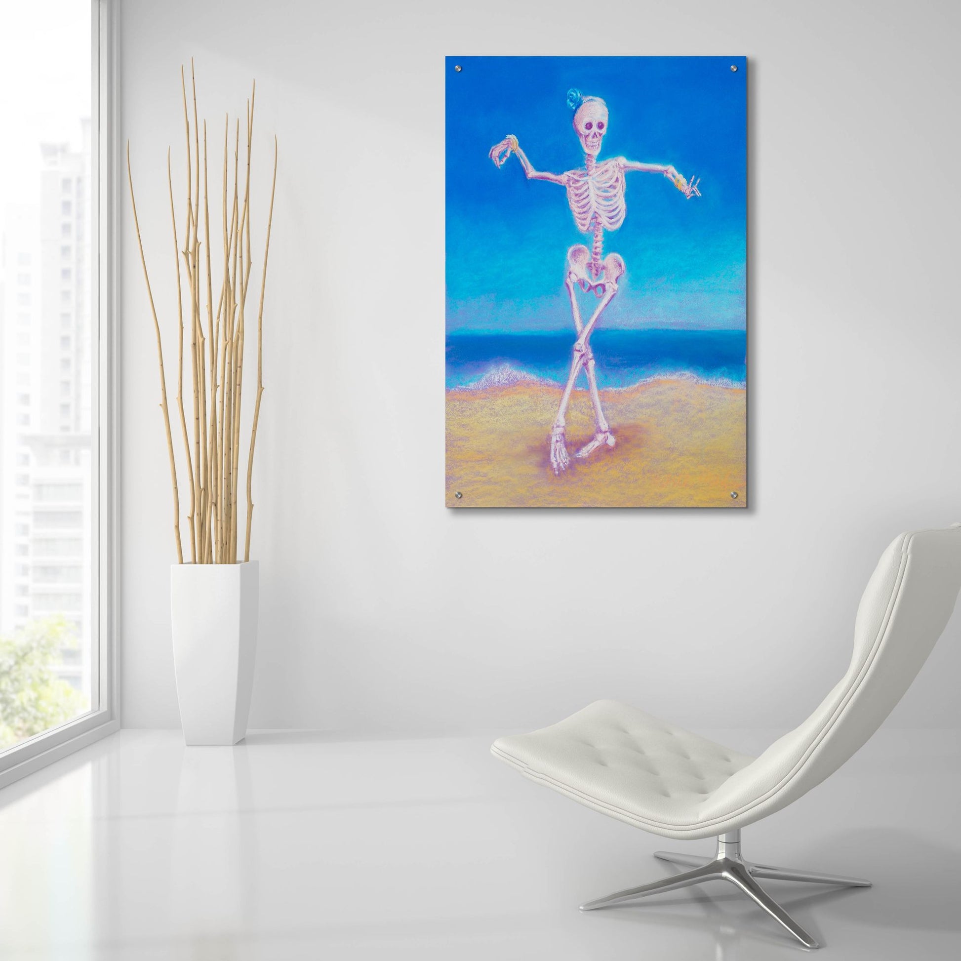 Epic Art 'Skelly Dancer I' by Marie Marfia Fine Art, Acrylic Glass Wall Art,24x36