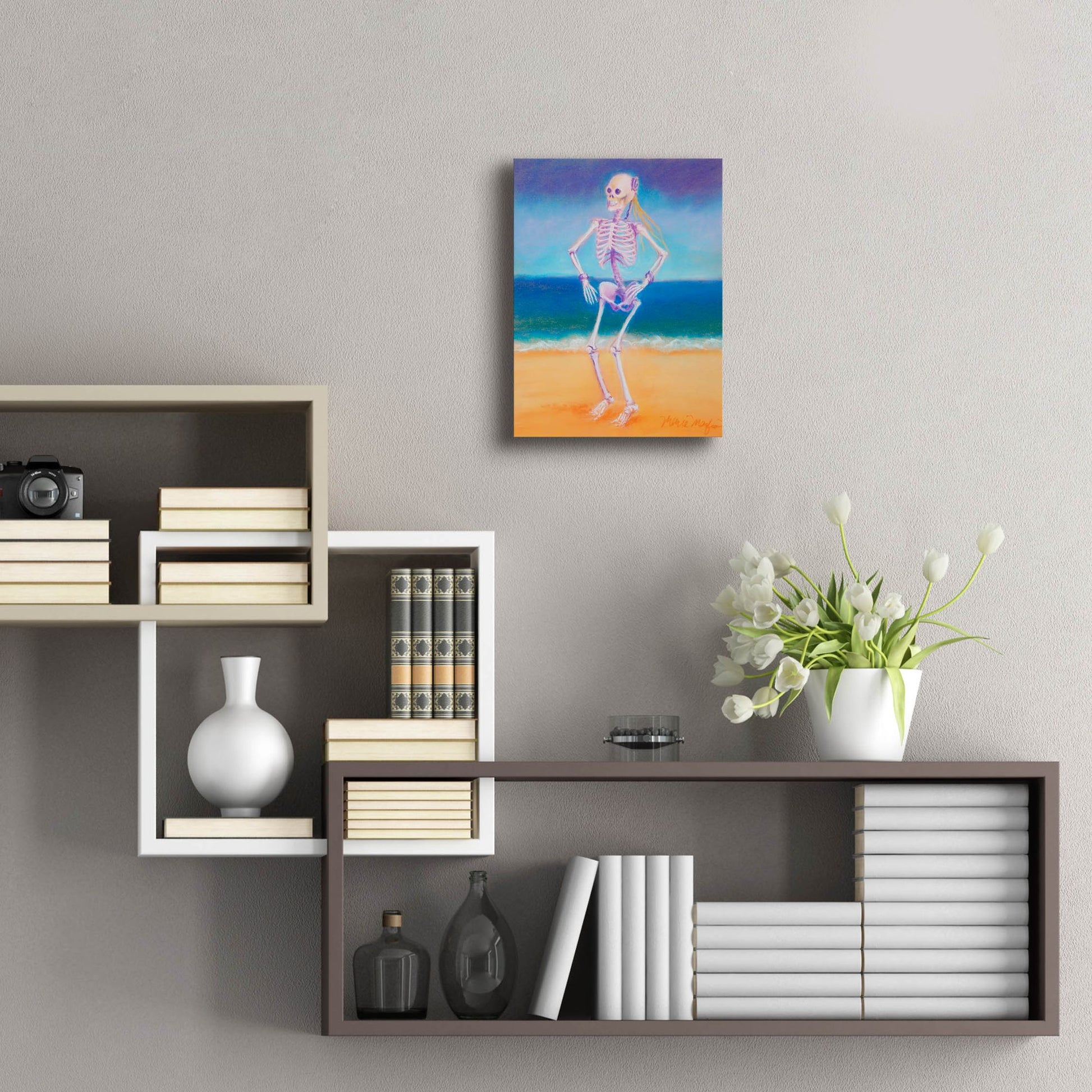 Epic Art 'Skelly Dancer II' by Marie Marfia Fine Art, Acrylic Glass Wall Art,12x16