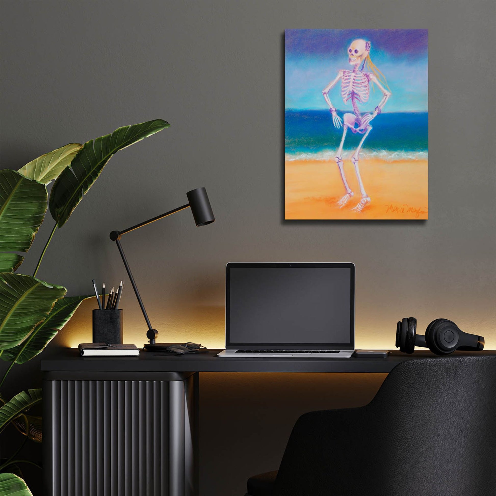 Epic Art 'Skelly Dancer II' by Marie Marfia Fine Art, Acrylic Glass Wall Art,12x16