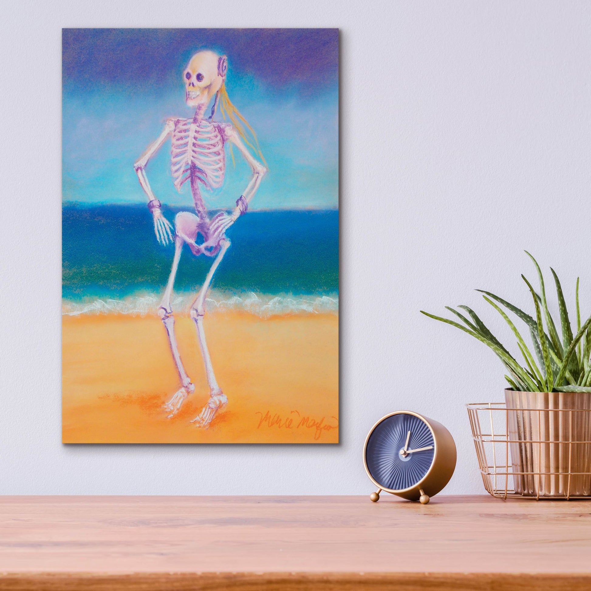 Epic Art 'Skelly Dancer II' by Marie Marfia Fine Art, Acrylic Glass Wall Art,12x16