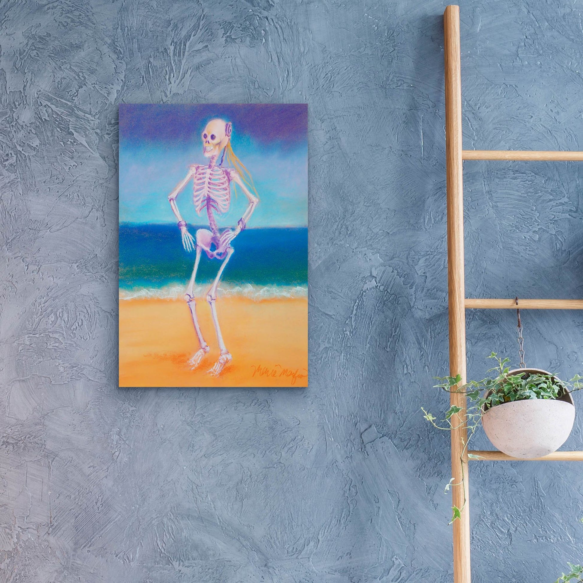 Epic Art 'Skelly Dancer II' by Marie Marfia Fine Art, Acrylic Glass Wall Art,16x24