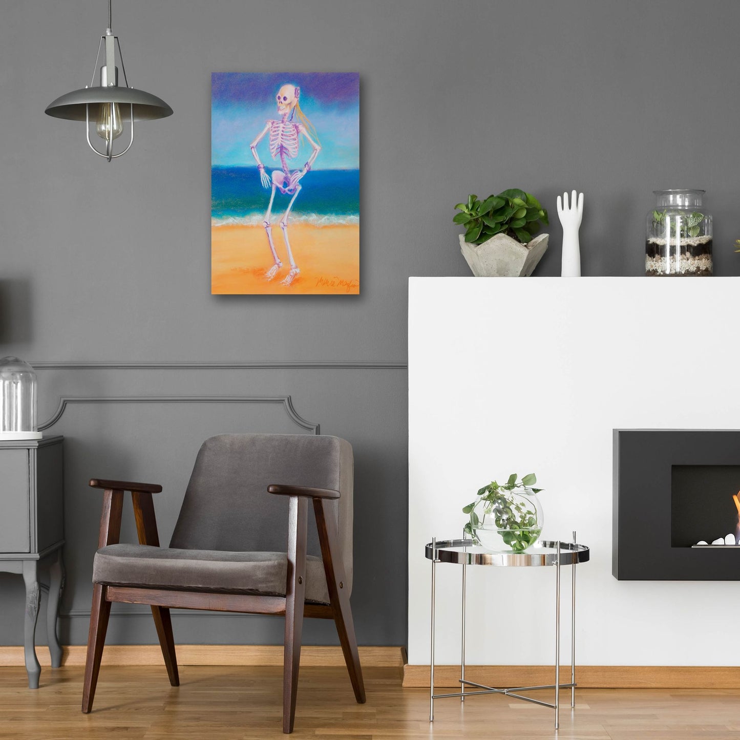 Epic Art 'Skelly Dancer II' by Marie Marfia Fine Art, Acrylic Glass Wall Art,16x24