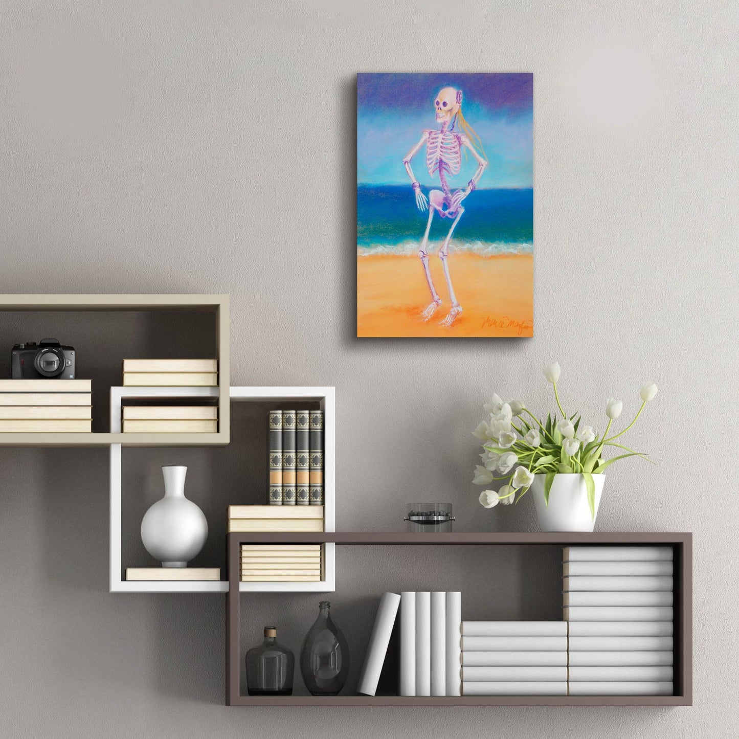 Epic Art 'Skelly Dancer II' by Marie Marfia Fine Art, Acrylic Glass Wall Art,16x24