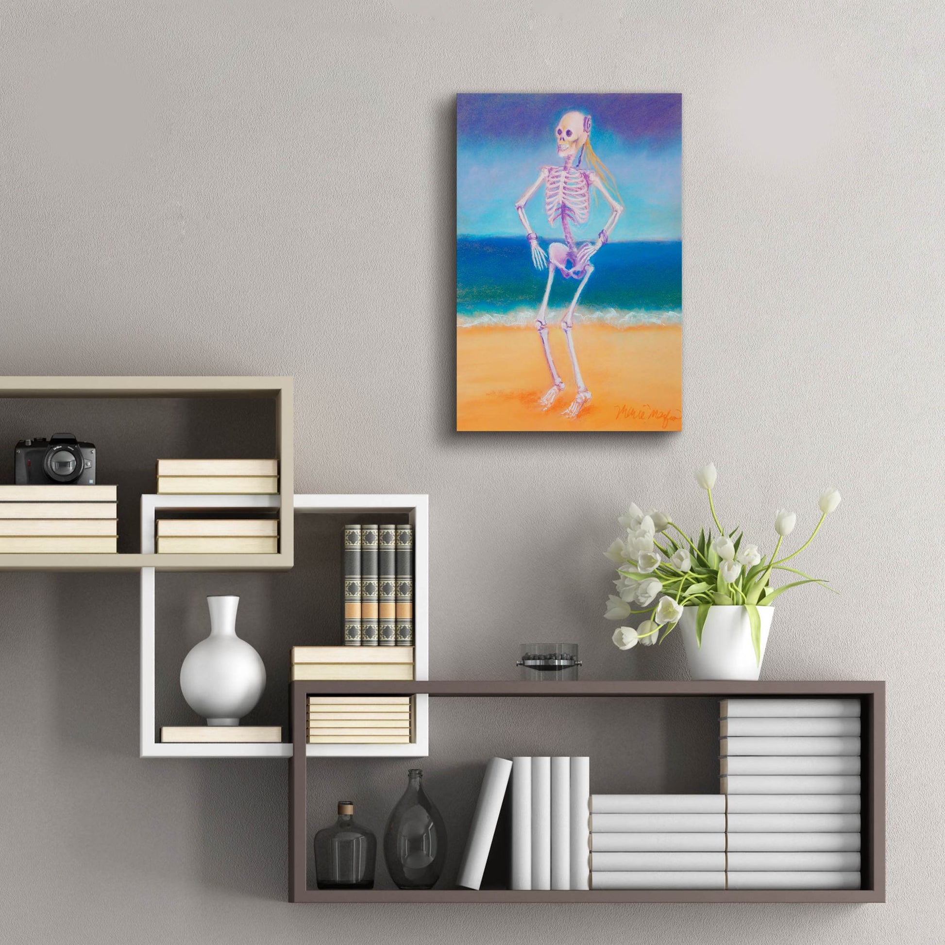 Epic Art 'Skelly Dancer II' by Marie Marfia Fine Art, Acrylic Glass Wall Art,16x24