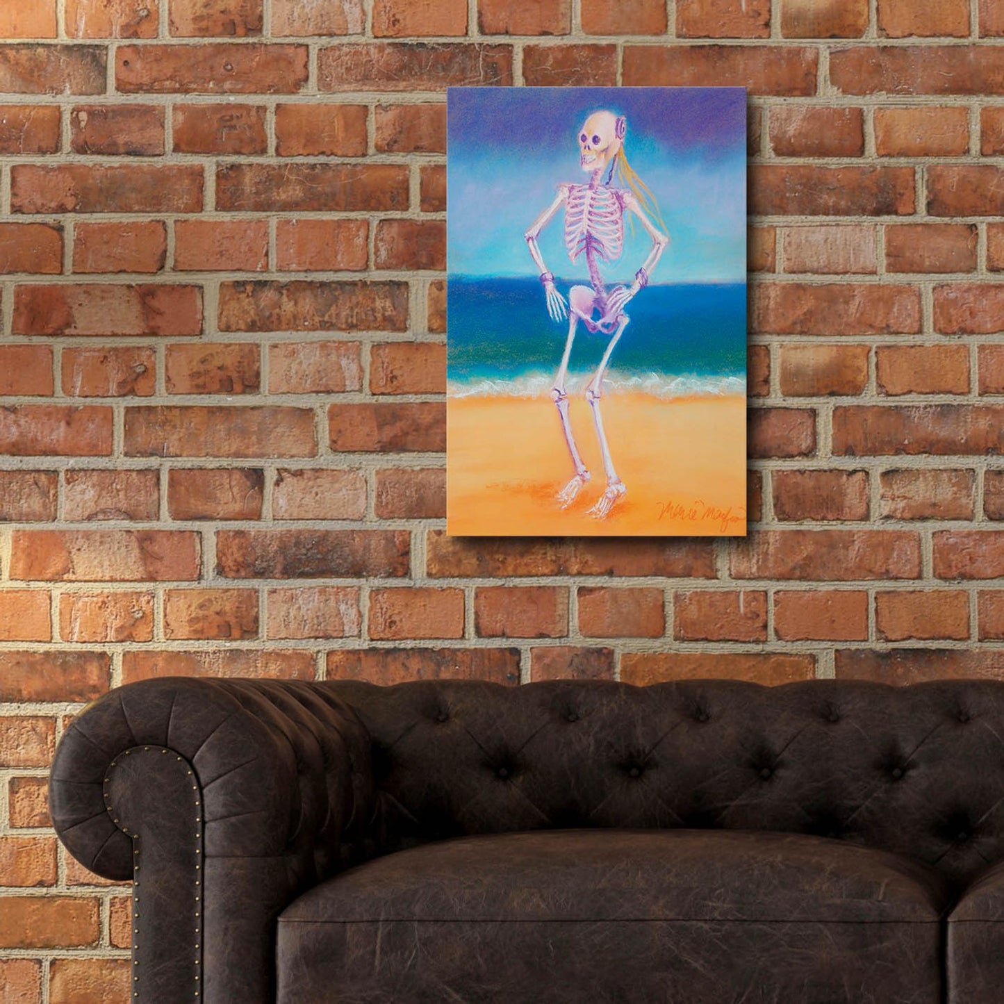 Epic Art 'Skelly Dancer II' by Marie Marfia Fine Art, Acrylic Glass Wall Art,16x24